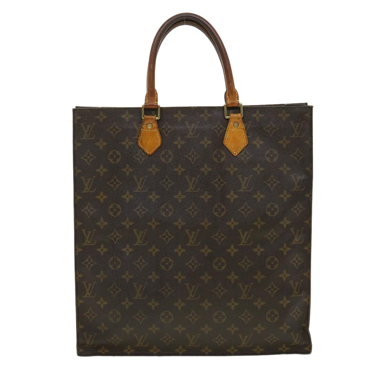 LOUIS VUITTON Monogram Sac Plat Hand Bag M51140 LV Auth rd2932 - 0