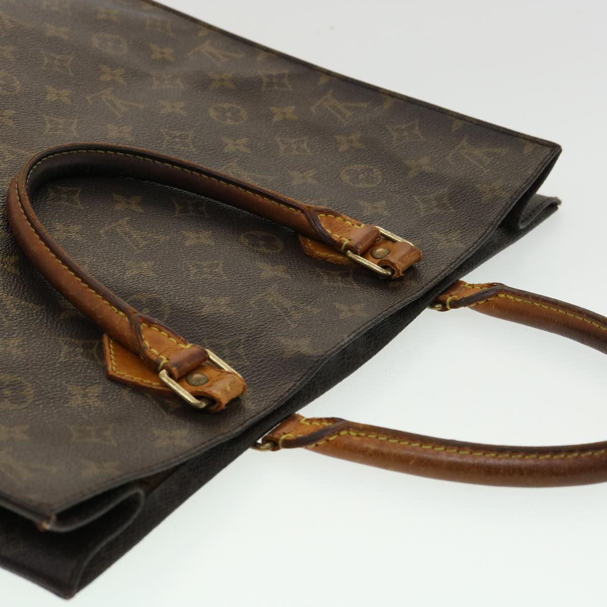 LOUIS VUITTON Monogram Sac Plat Hand Bag M51140 LV Auth rd2932