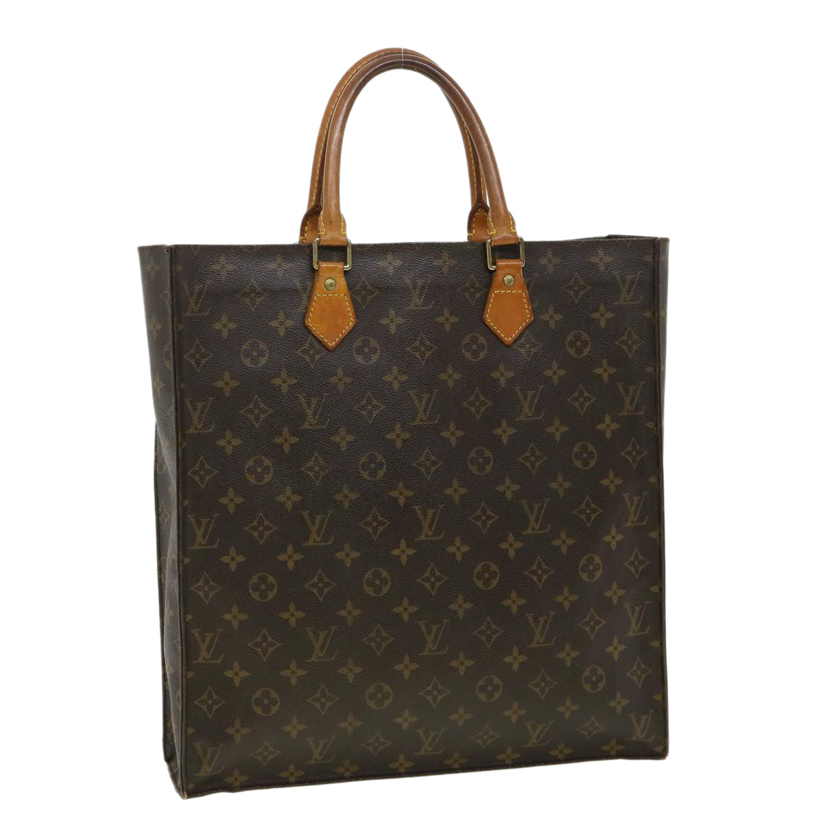 LOUIS VUITTON Monogram Sac Plat Hand Bag M51140 LV Auth rd2951