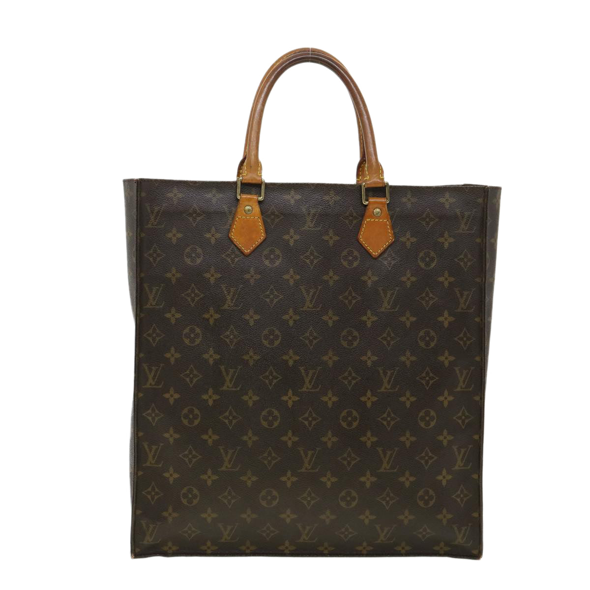 LOUIS VUITTON Monogram Sac Plat Hand Bag M51140 LV Auth rd2951