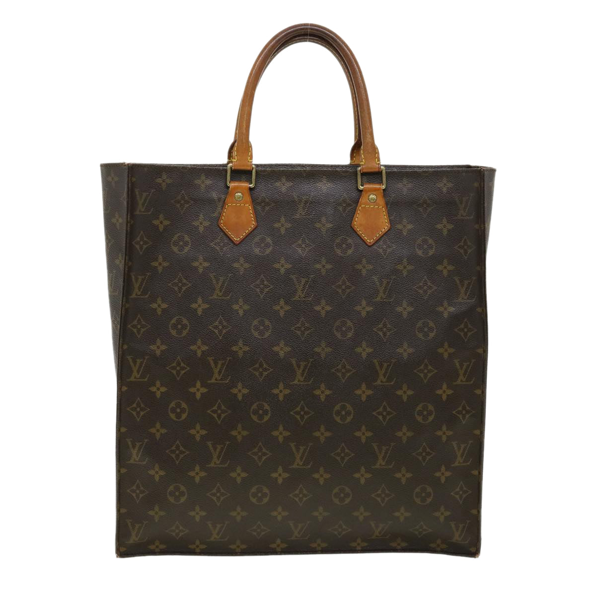 LOUIS VUITTON Monogram Sac Plat Hand Bag M51140 LV Auth rd2951