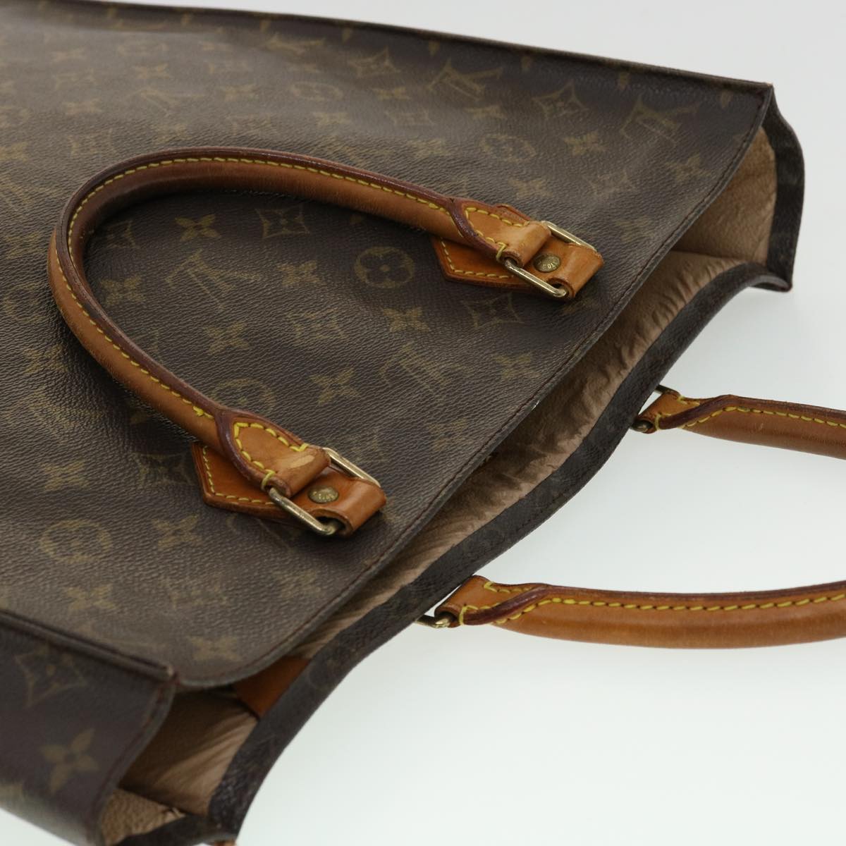 LOUIS VUITTON Monogram Sac Plat Hand Bag M51140 LV Auth rd2951