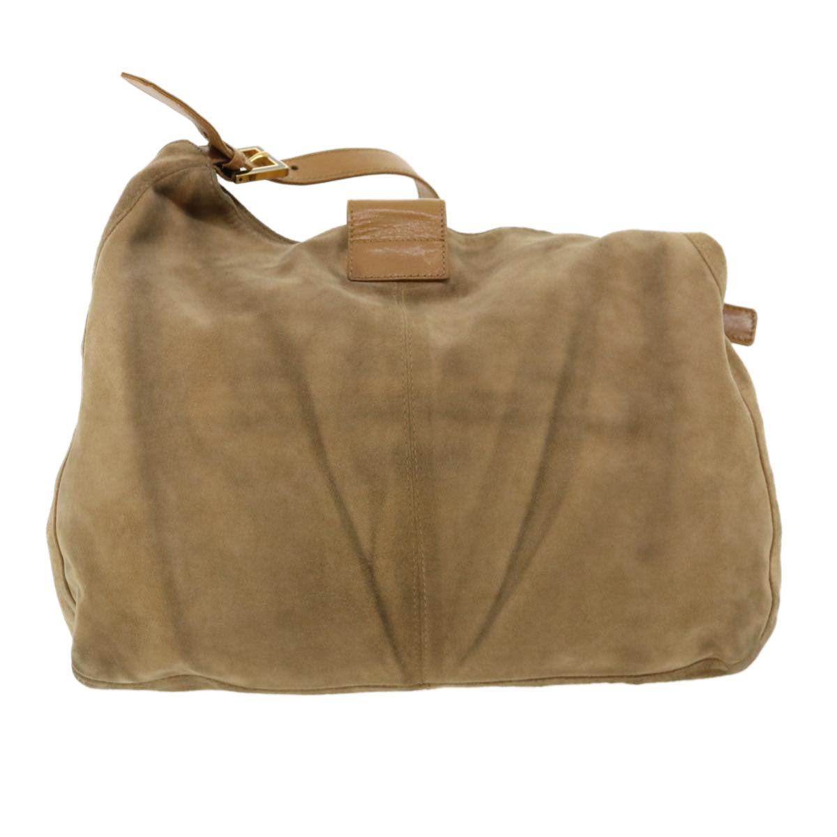 FENDI Mamma Baguette Shoulder Bag Suede Leather Brown Auth rd2986 - 0