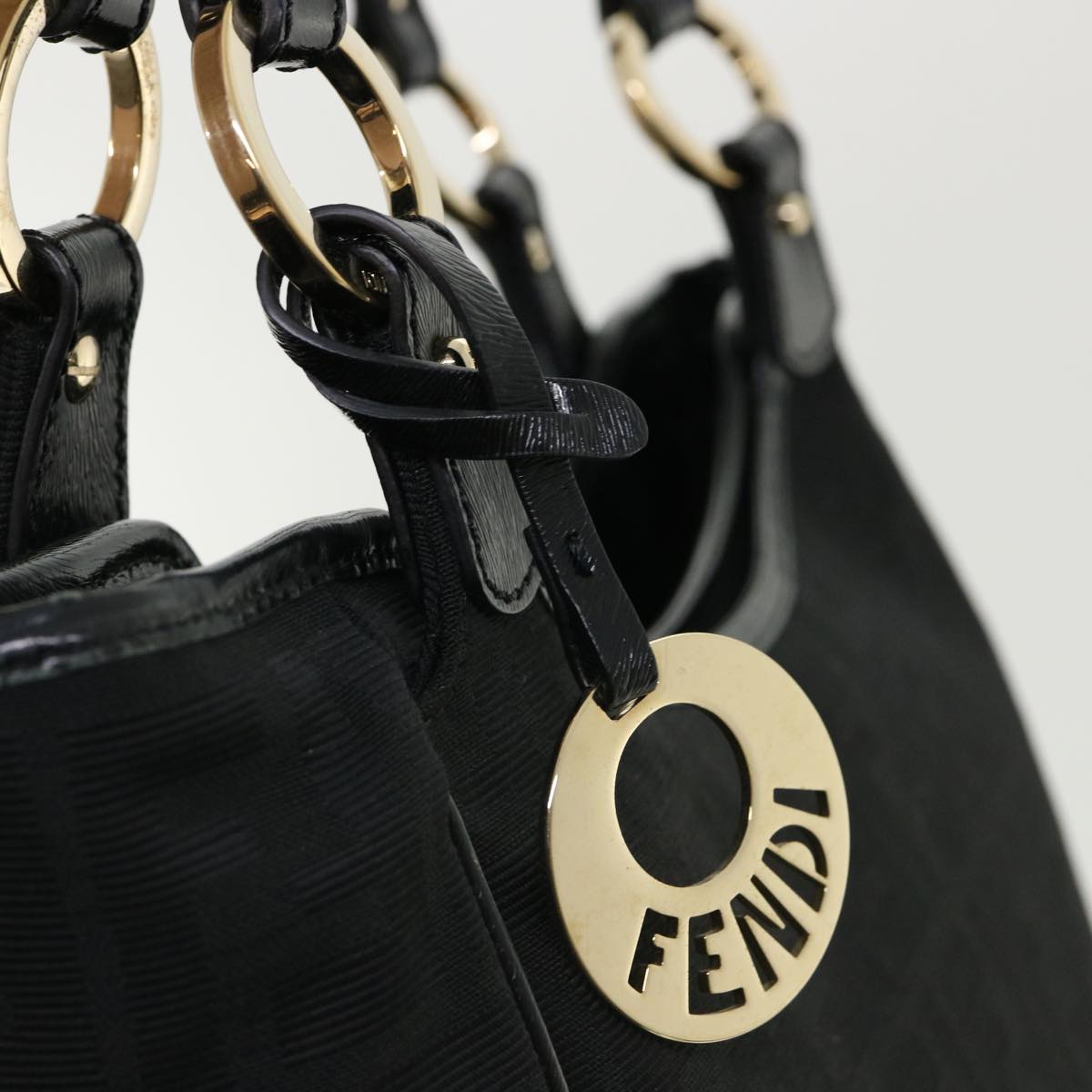 FENDI Zucca Canvas Tote Bag Black Auth rd2989