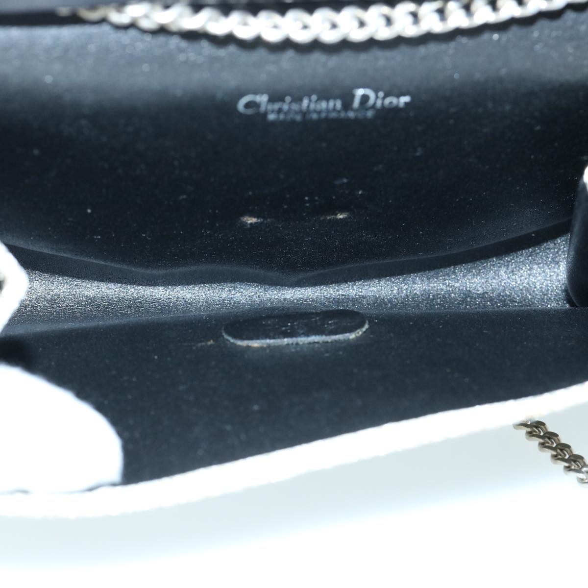 Christian Dior Chain Shoulder Bag Silver Auth rd3000