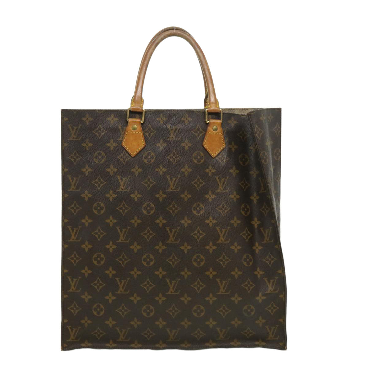 LOUIS VUITTON Monogram Sac Plat Hand Bag M51140 LV Auth rd3024