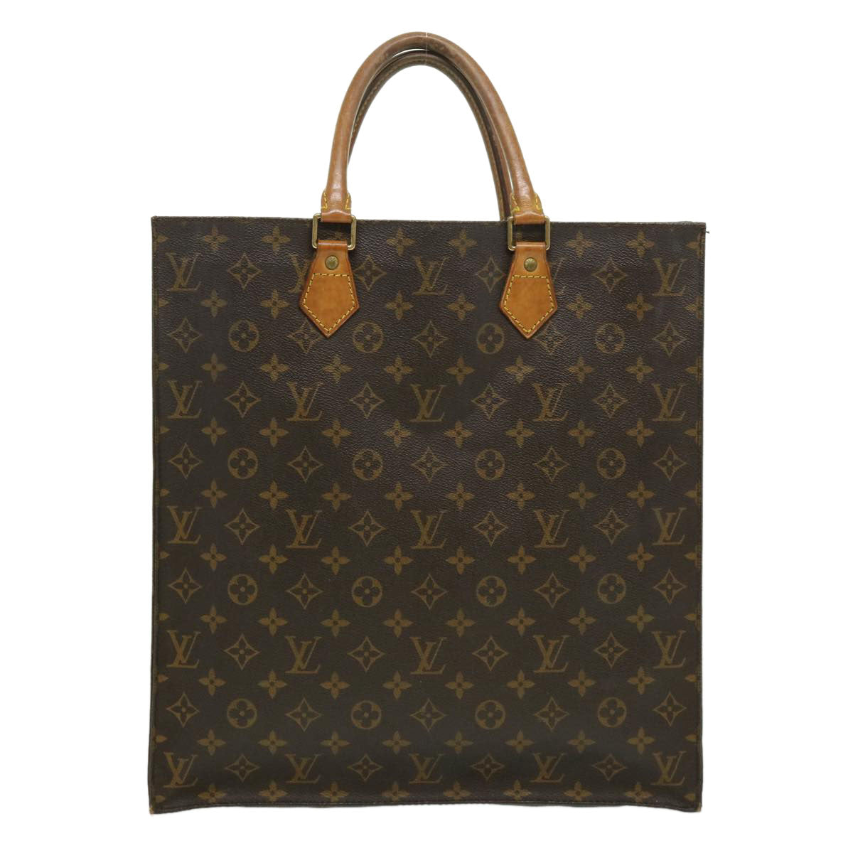 LOUIS VUITTON Monogram Sac Plat Hand Bag M51140 LV Auth rd3024