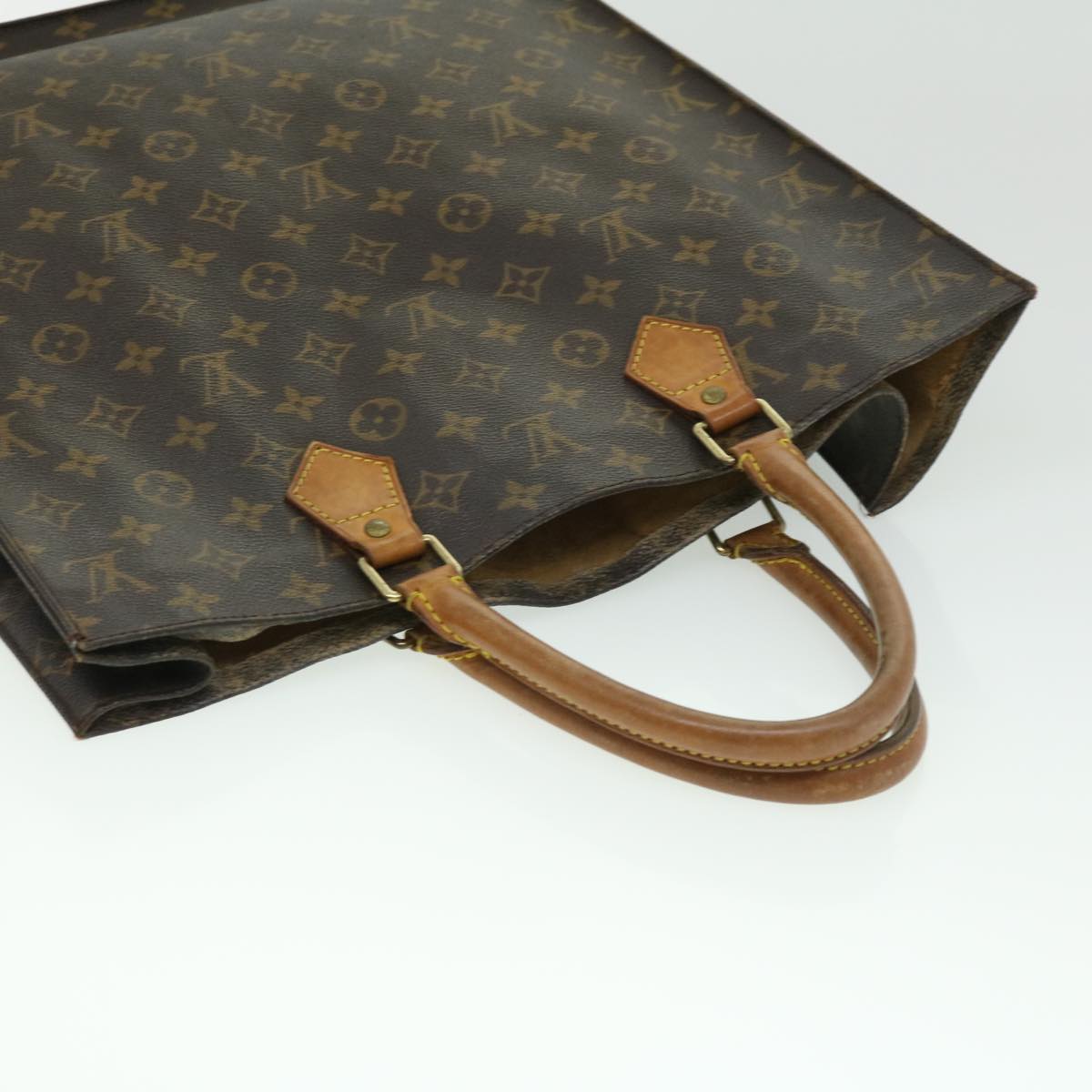 LOUIS VUITTON Monogram Sac Plat Hand Bag M51140 LV Auth rd3024