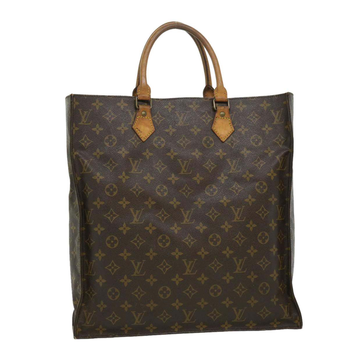 LOUIS VUITTON Monogram Sac Plat Hand Bag M51140 LV Auth rd3049