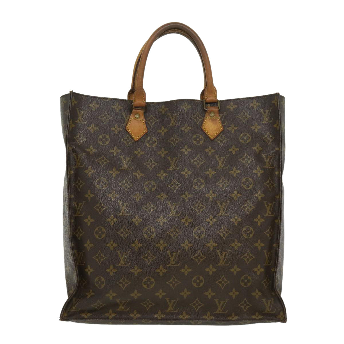 LOUIS VUITTON Monogram Sac Plat Hand Bag M51140 LV Auth rd3049 - 0