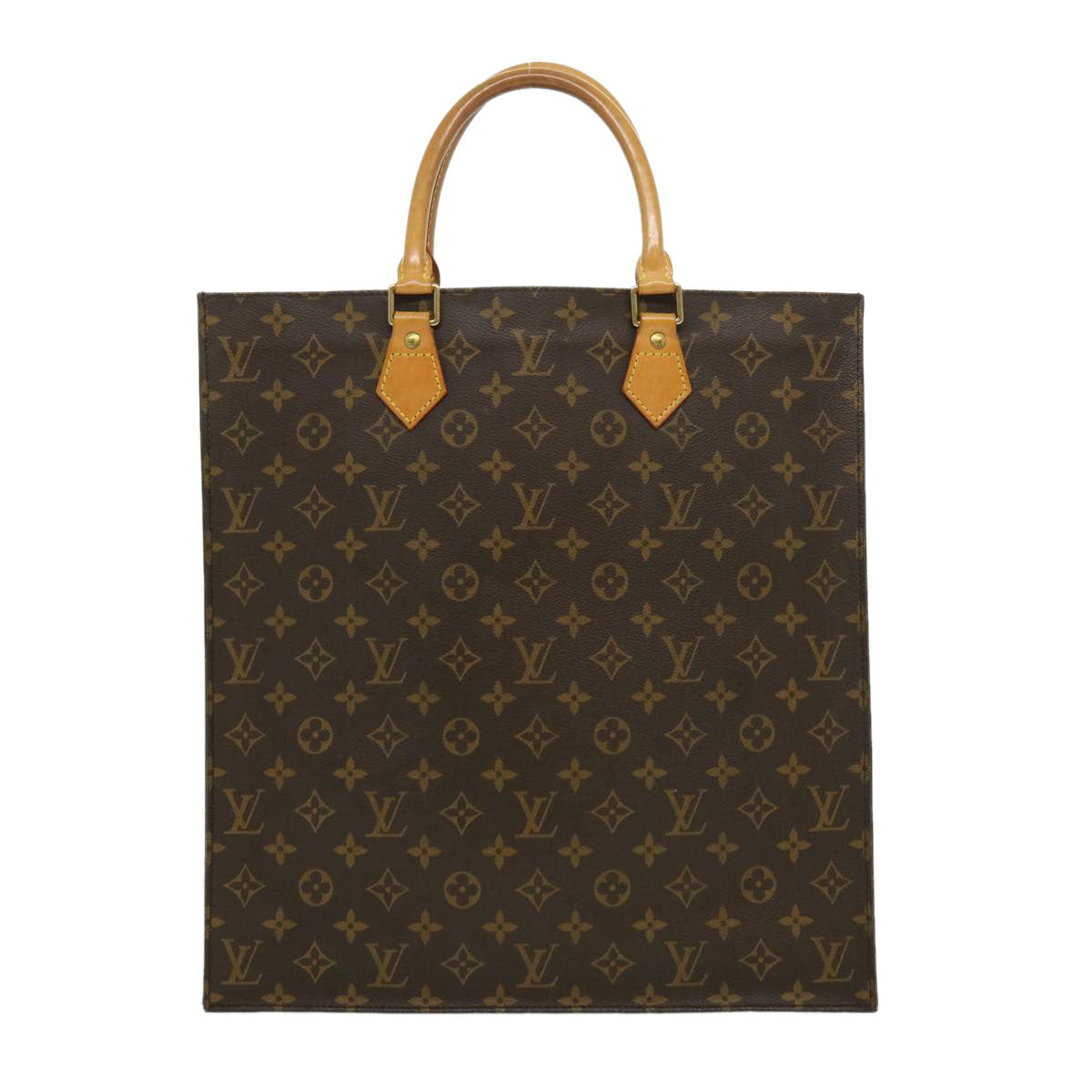 LOUIS VUITTON Monogram Sac Plat Hand Bag M51140 LV Auth rd3050