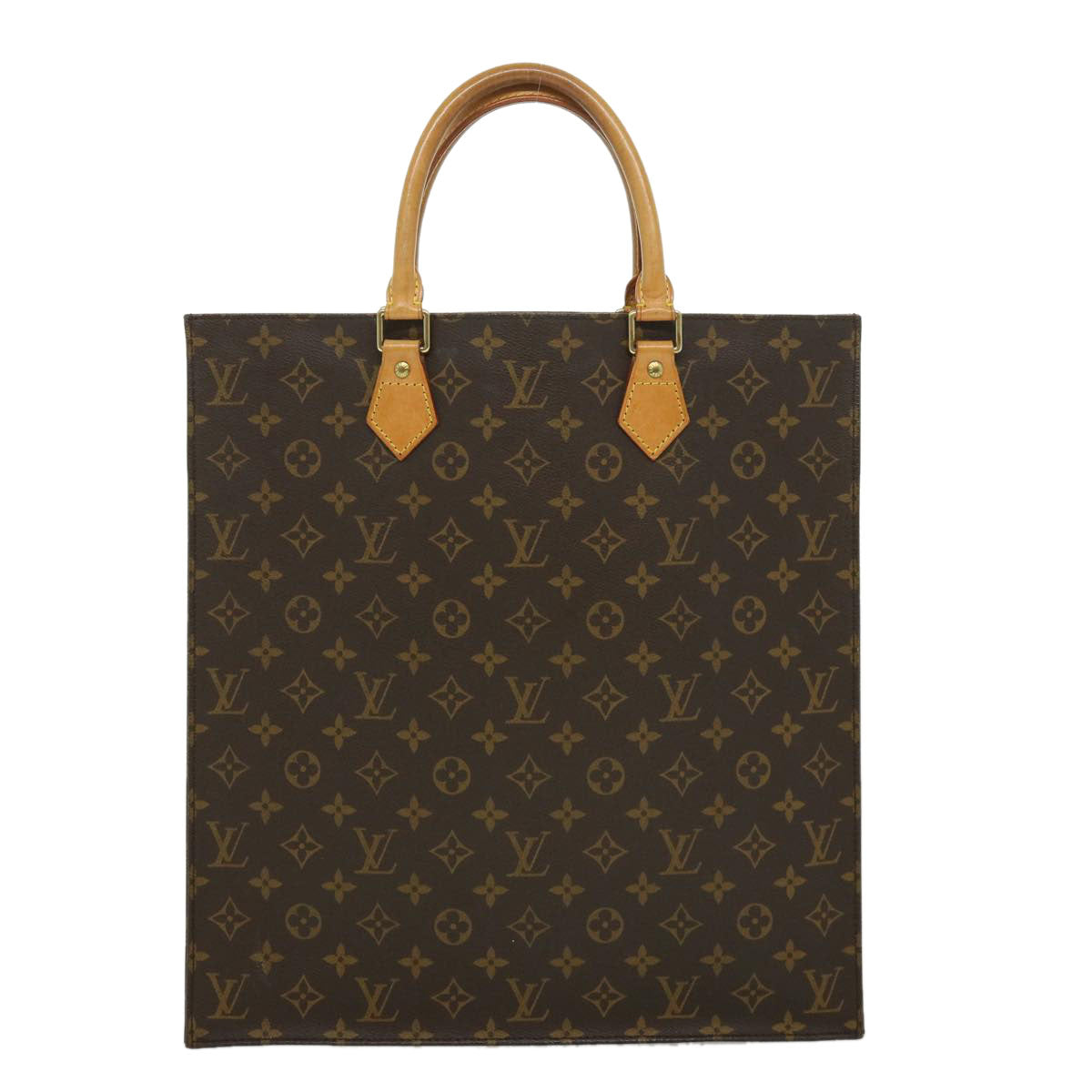 LOUIS VUITTON Monogram Sac Plat Hand Bag M51140 LV Auth rd3050