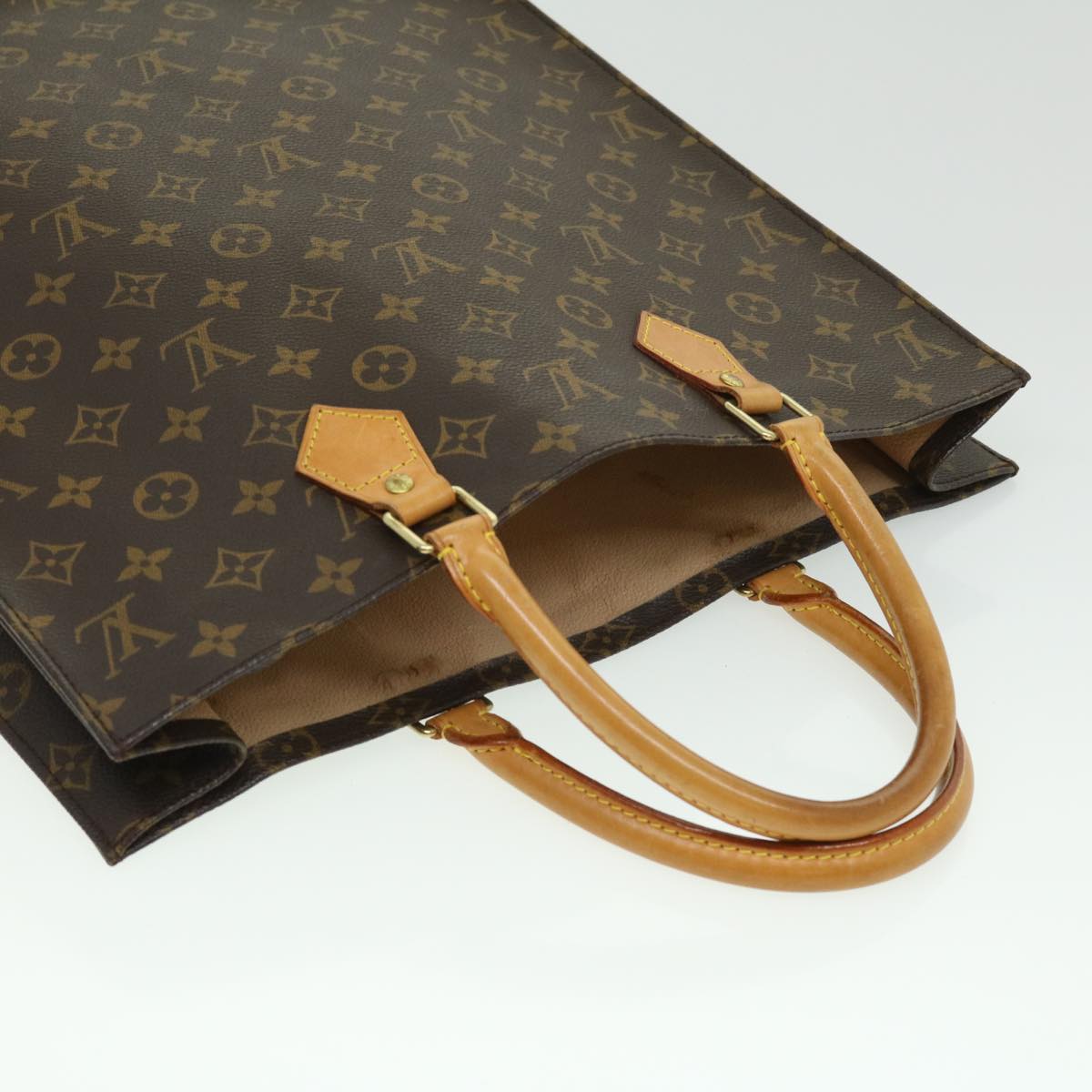 LOUIS VUITTON Monogram Sac Plat Hand Bag M51140 LV Auth rd3050