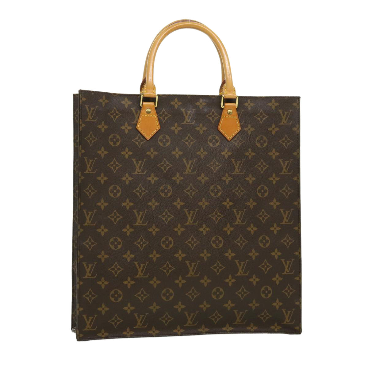 LOUIS VUITTON Monogram Sac Plat Hand Bag M51140 LV Auth rd3051