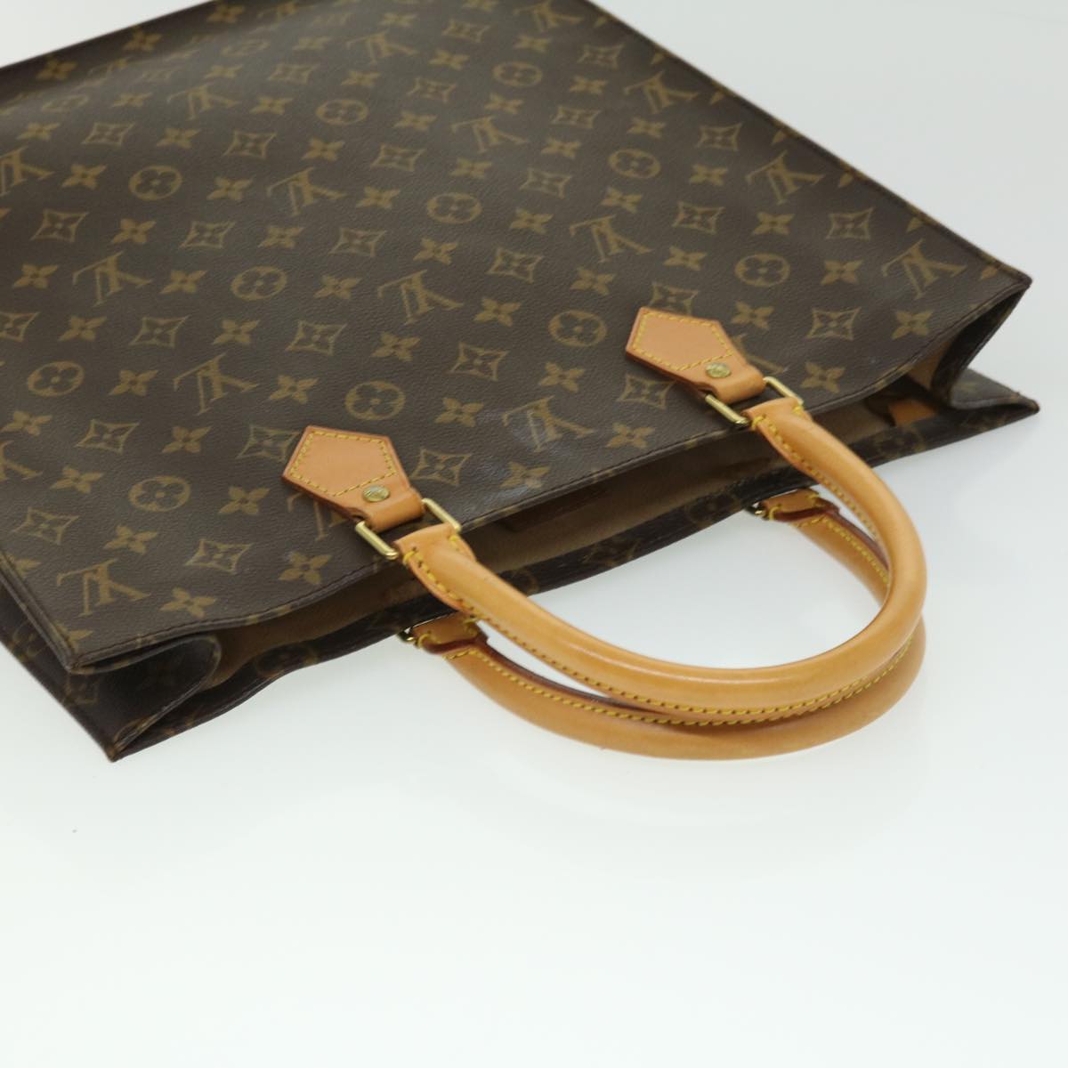 LOUIS VUITTON Monogram Sac Plat Hand Bag M51140 LV Auth rd3051