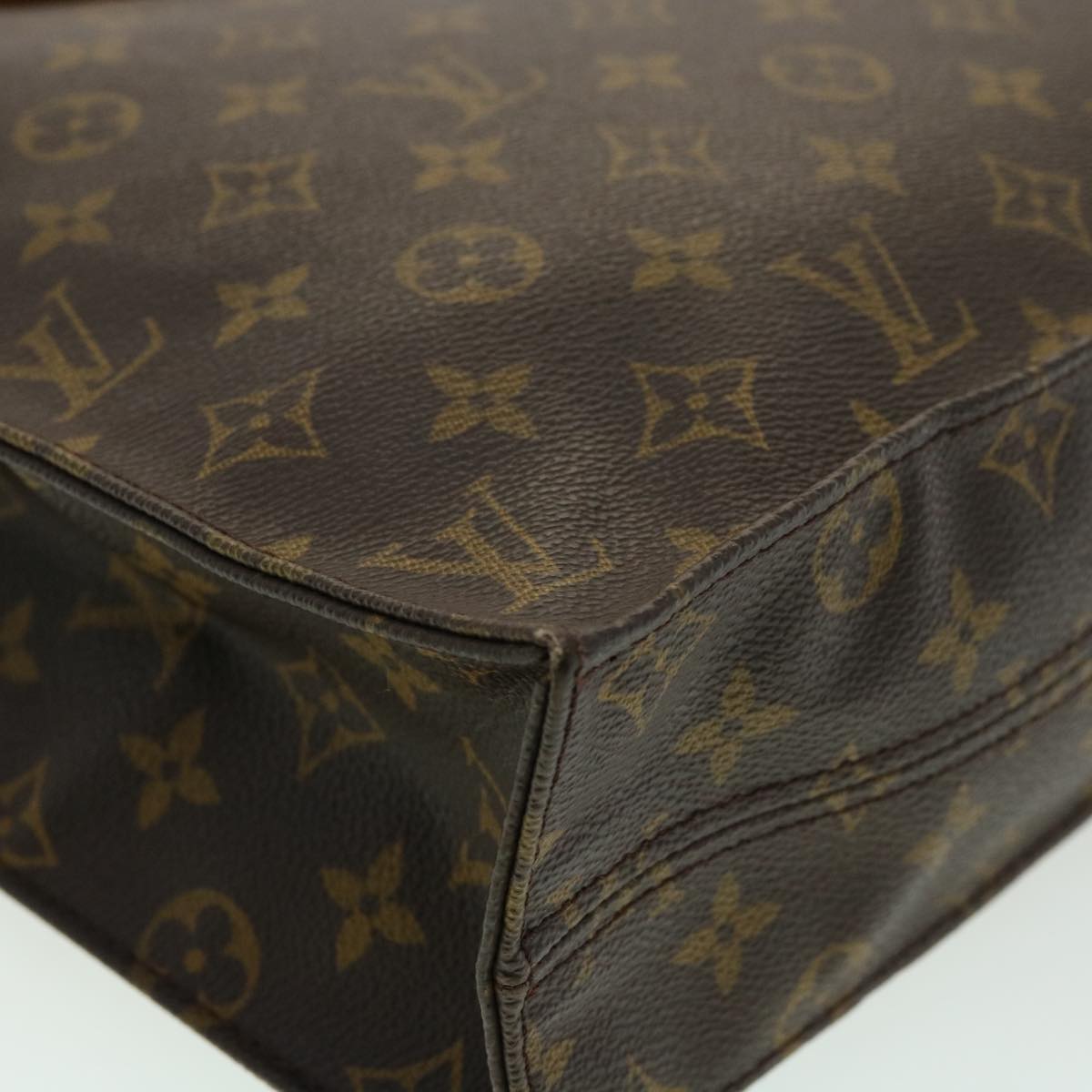 LOUIS VUITTON Monogram Sac Plat Hand Bag M51140 LV Auth rd3133