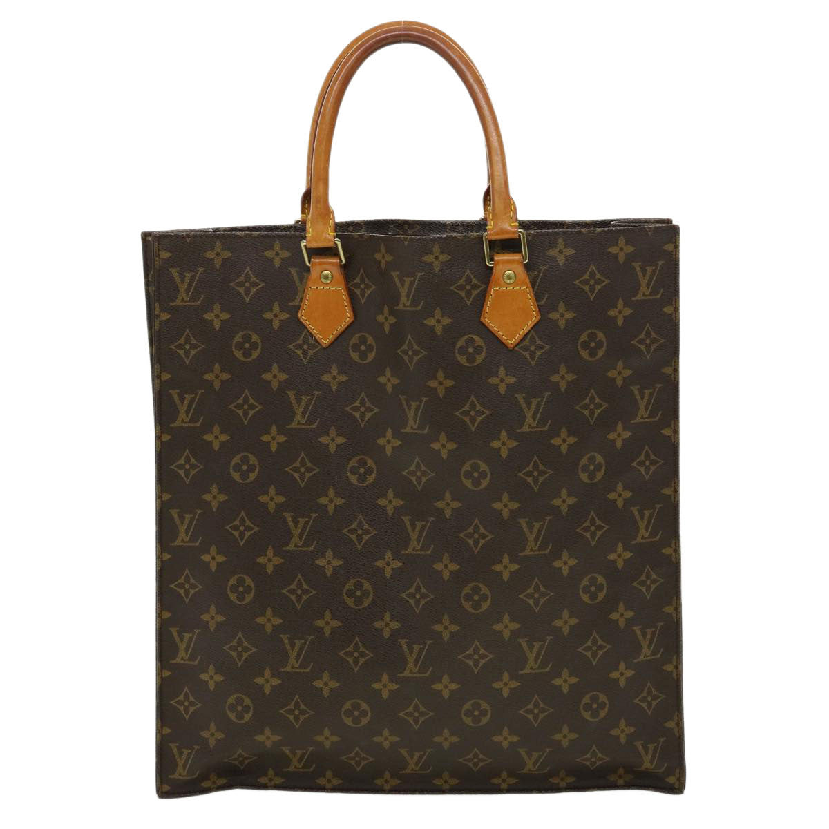 LOUIS VUITTON Monogram Sac Plat Hand Bag M51140 LV Auth rd3133