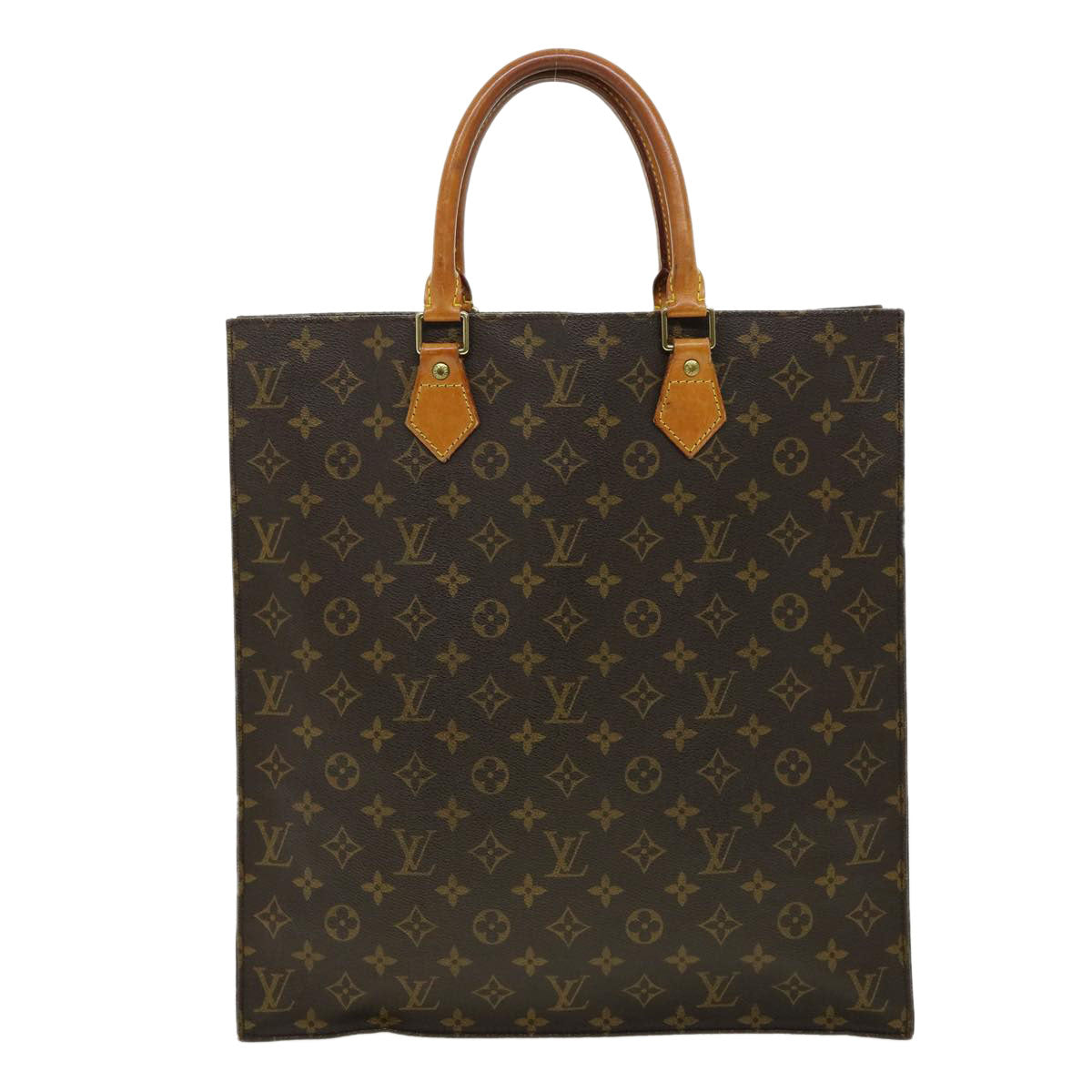 LOUIS VUITTON Monogram Sac Plat Hand Bag M51140 LV Auth rd3133