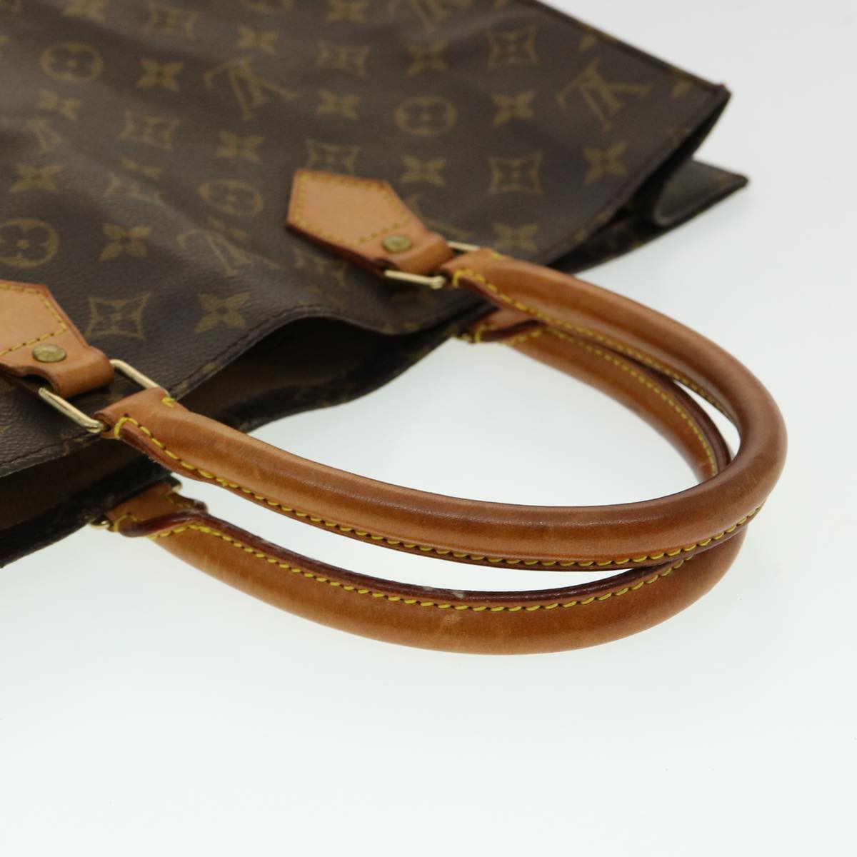 LOUIS VUITTON Monogram Sac Plat Hand Bag M51140 LV Auth rd3133