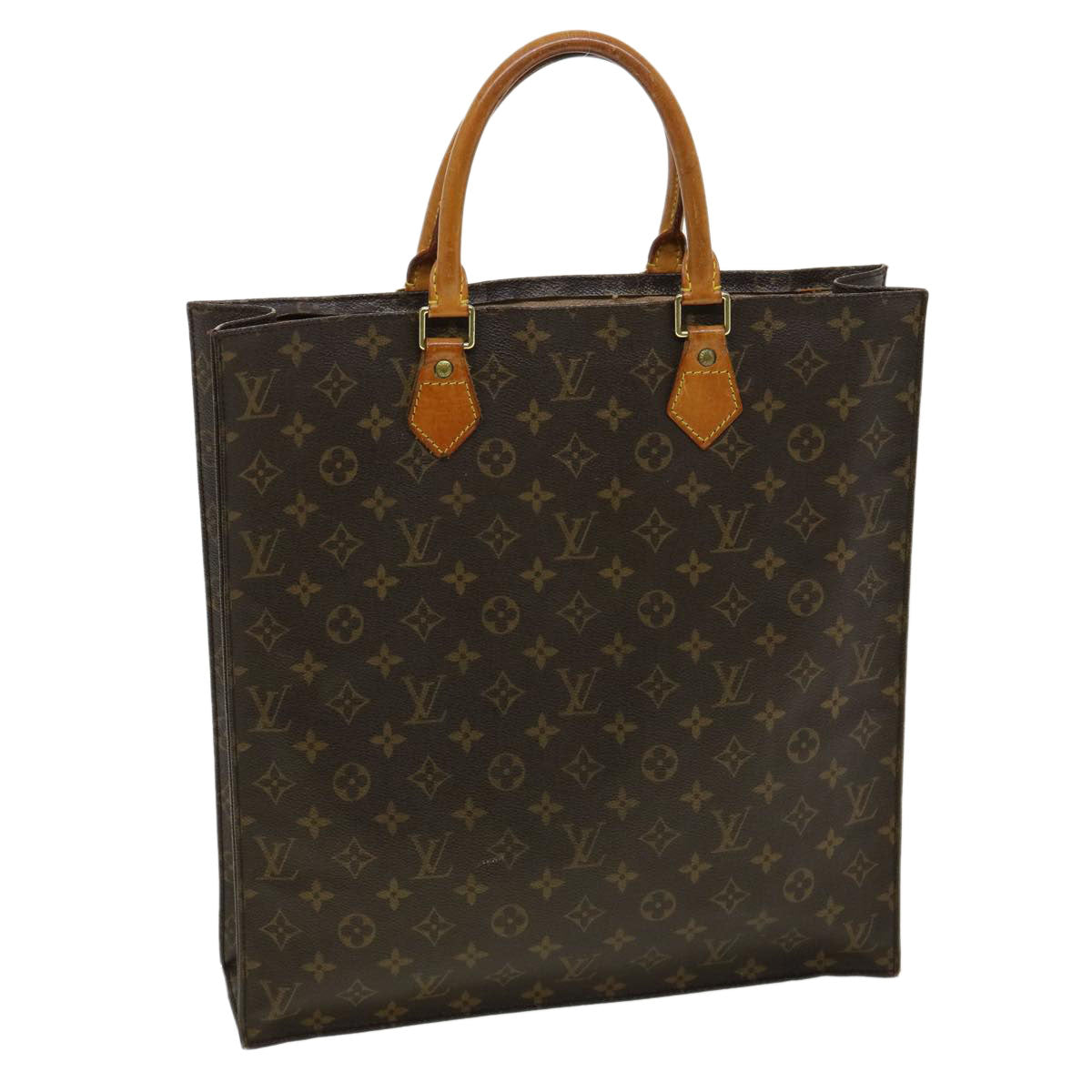 LOUIS VUITTON Monogram Sac Plat Hand Bag M51140 LV Auth rd3135