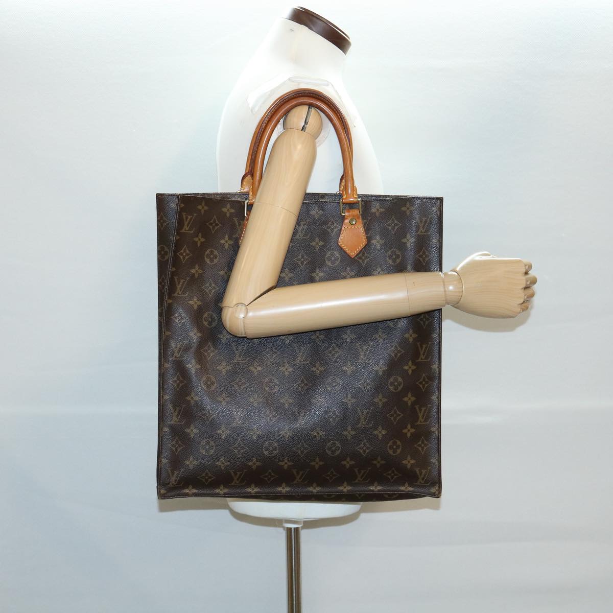 LOUIS VUITTON Monogram Sac Plat Hand Bag M51140 LV Auth rd3135