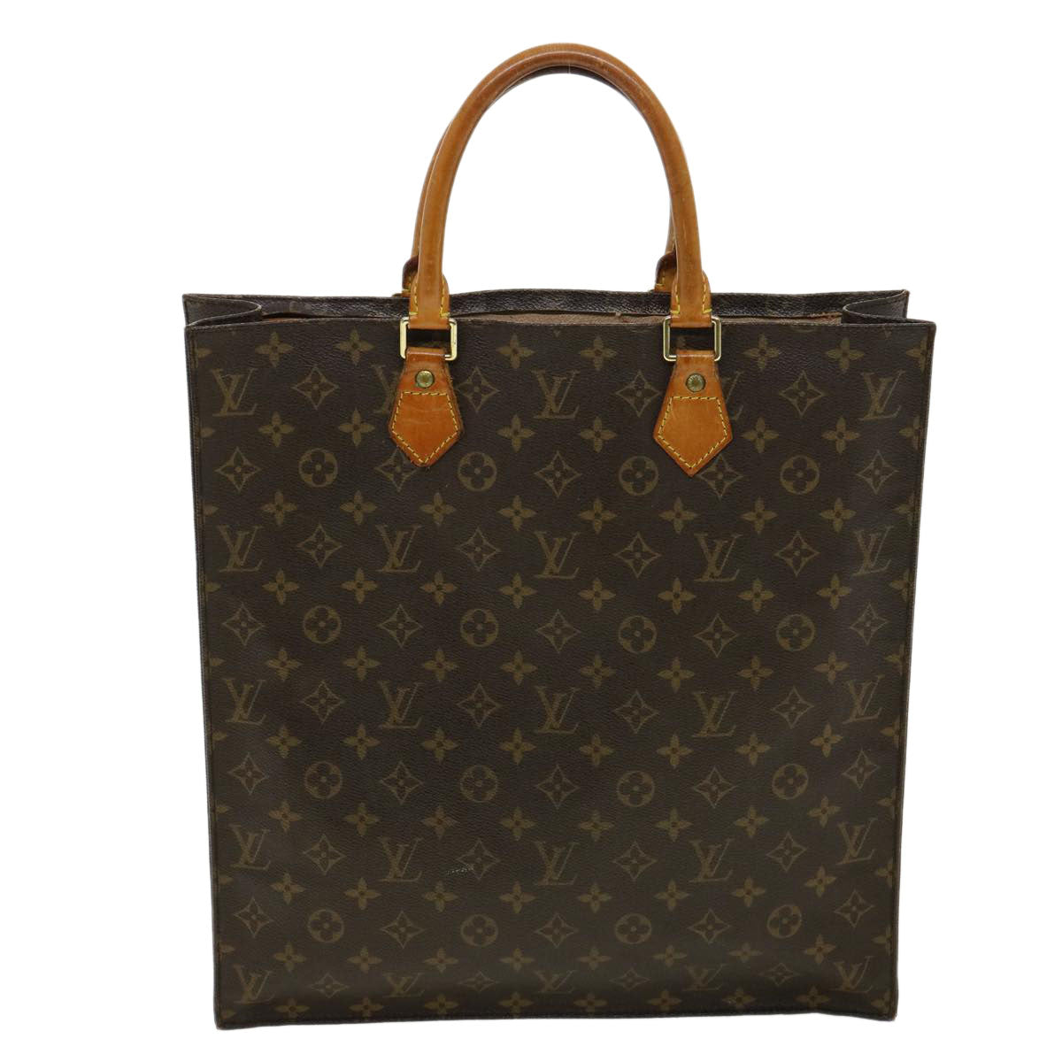 LOUIS VUITTON Monogram Sac Plat Hand Bag M51140 LV Auth rd3135