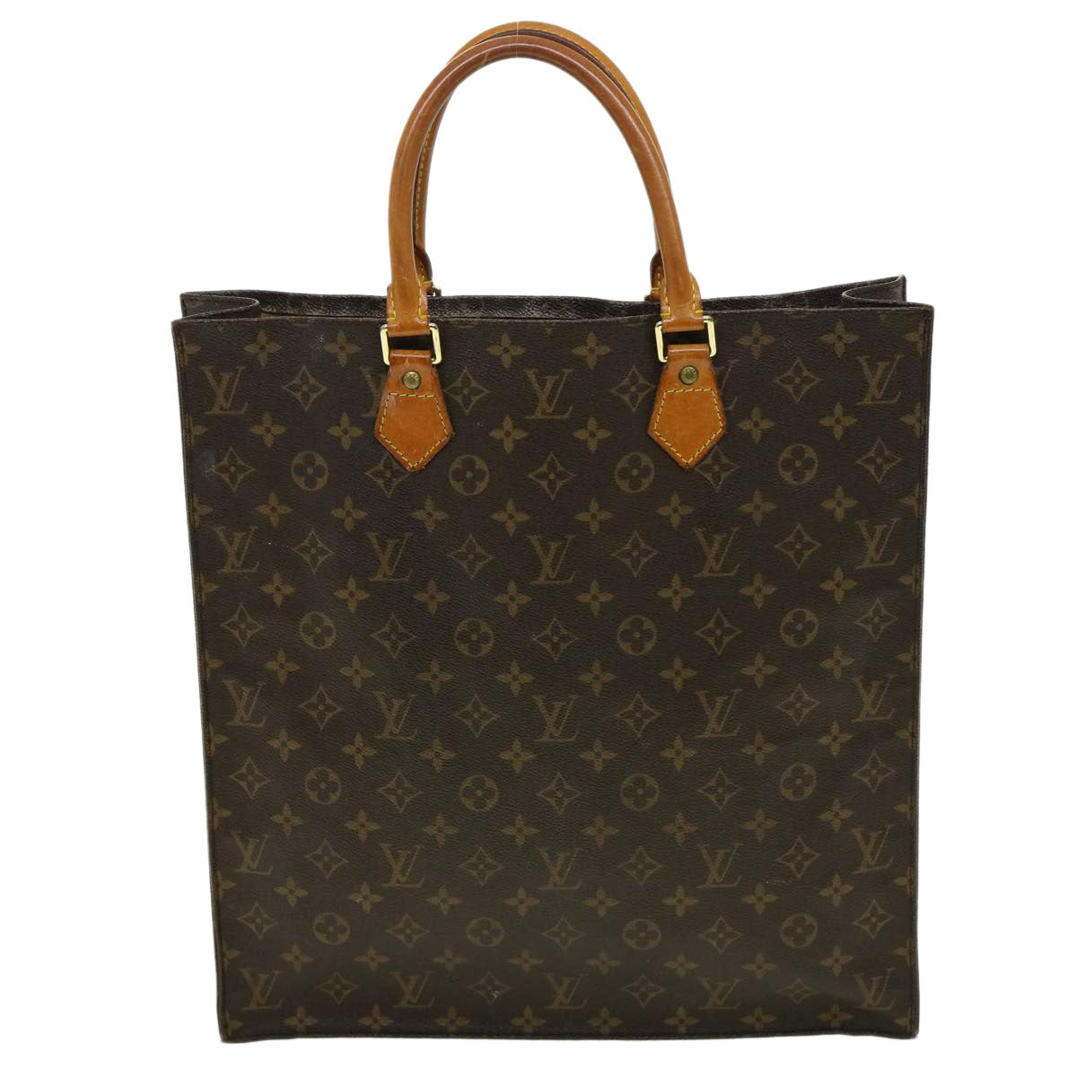 LOUIS VUITTON Monogram Sac Plat Hand Bag M51140 LV Auth rd3135 - 0