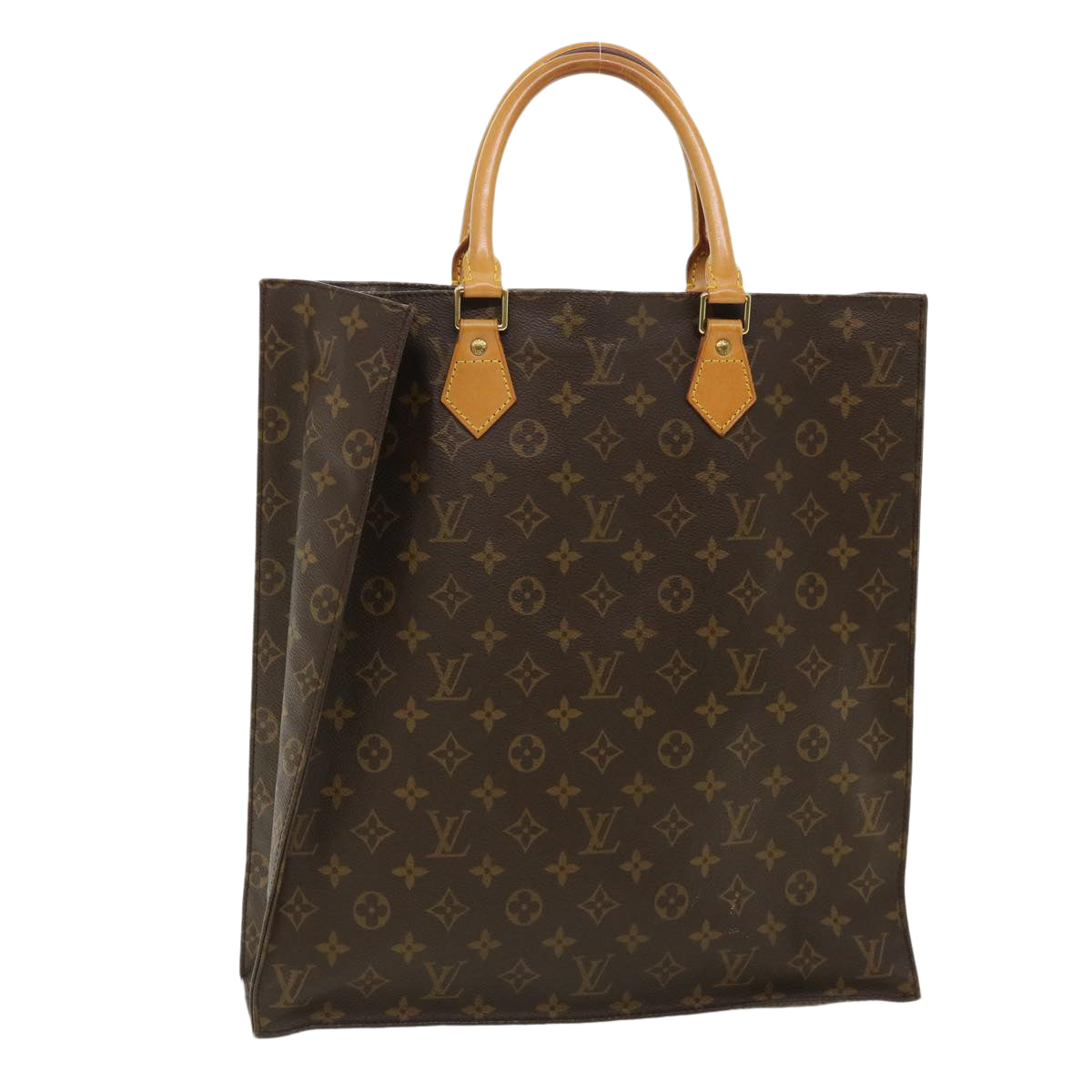 LOUIS VUITTON Monogram Sac Plat Hand Bag M51140 LV Auth rd3176