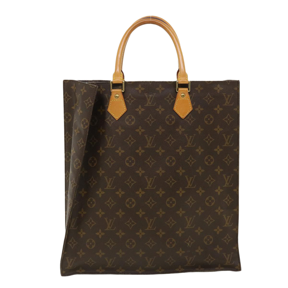 LOUIS VUITTON Monogram Sac Plat Hand Bag M51140 LV Auth rd3176