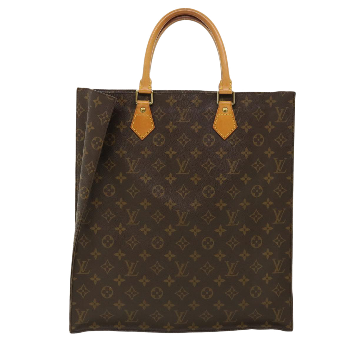 LOUIS VUITTON Monogram Sac Plat Hand Bag M51140 LV Auth rd3176