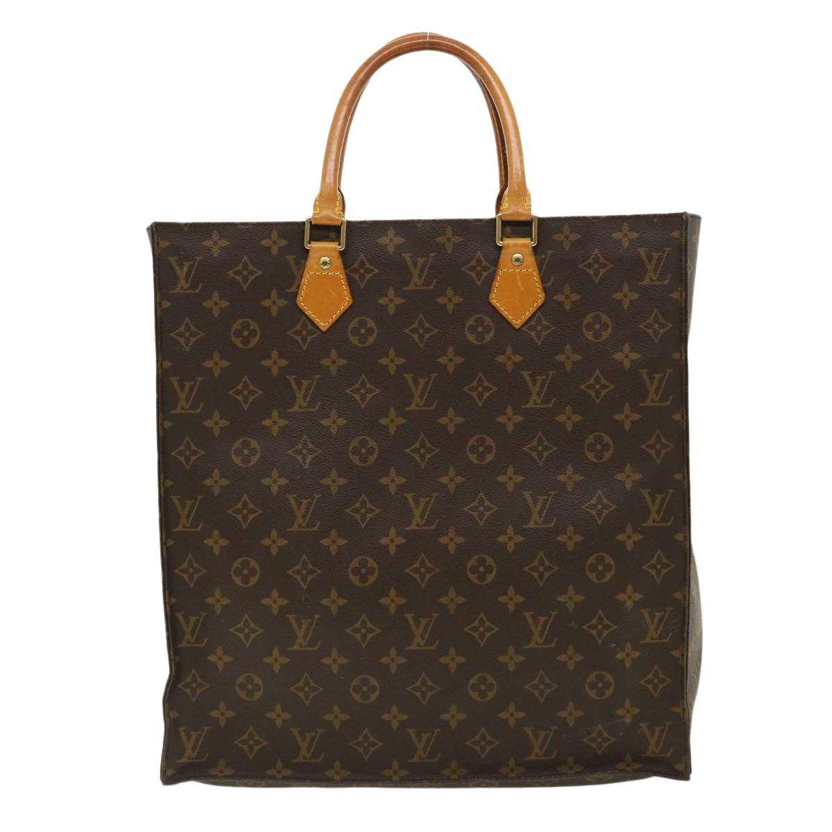 LOUIS VUITTON Monogram Sac Plat Hand Bag M51140 LV Auth rd3226