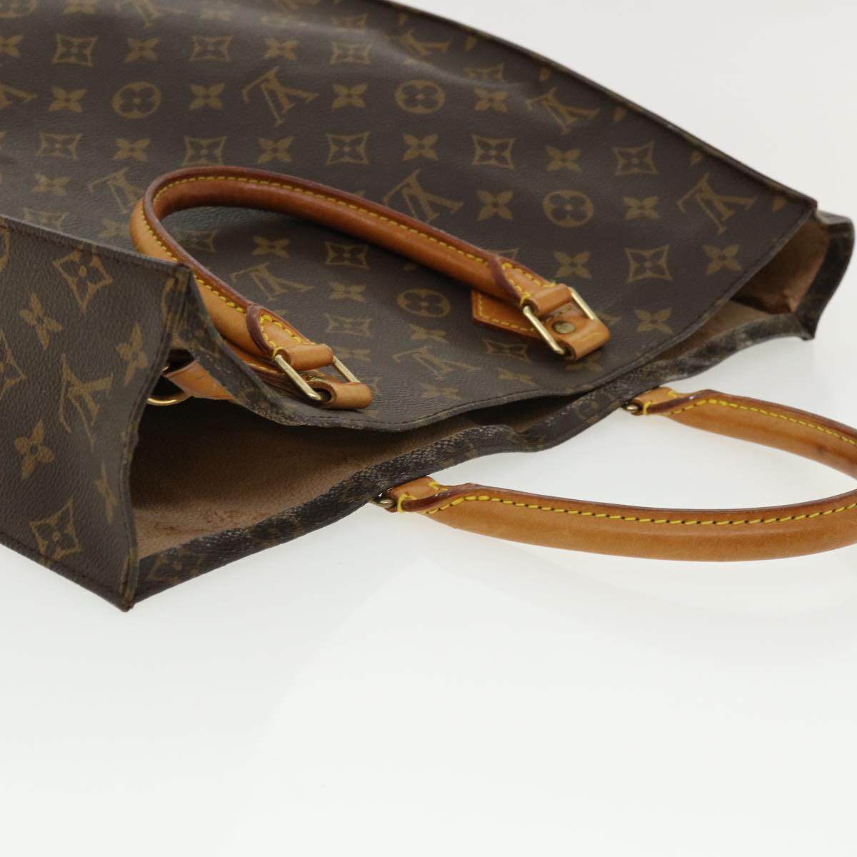 LOUIS VUITTON Monogram Sac Plat Hand Bag M51140 LV Auth rd3226