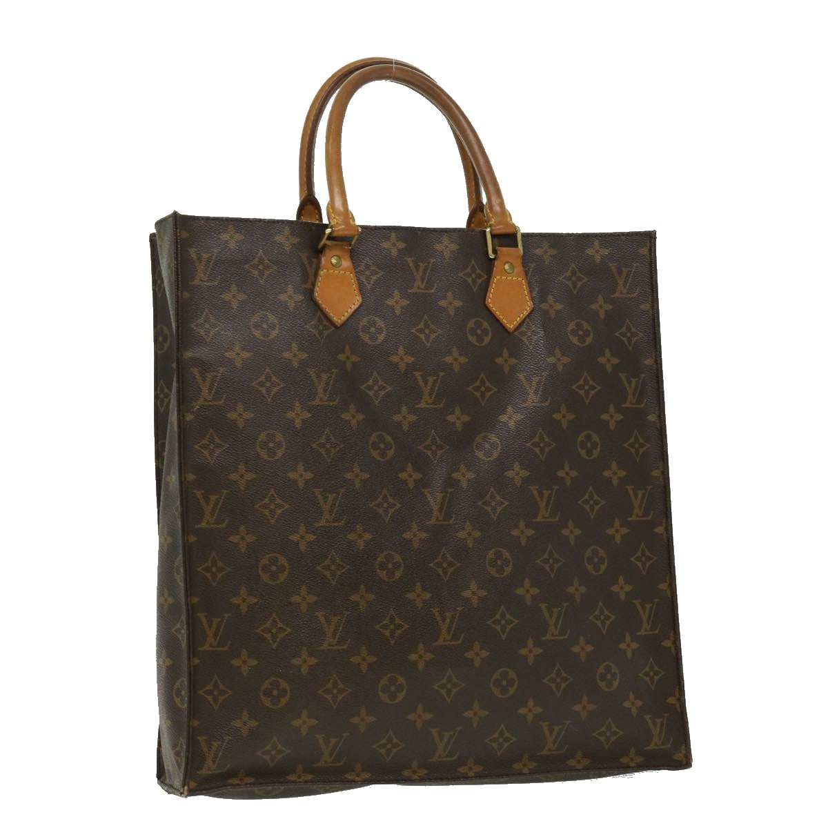 LOUIS VUITTON Monogram Sac Plat Hand Bag M51140 LV Auth rd3260