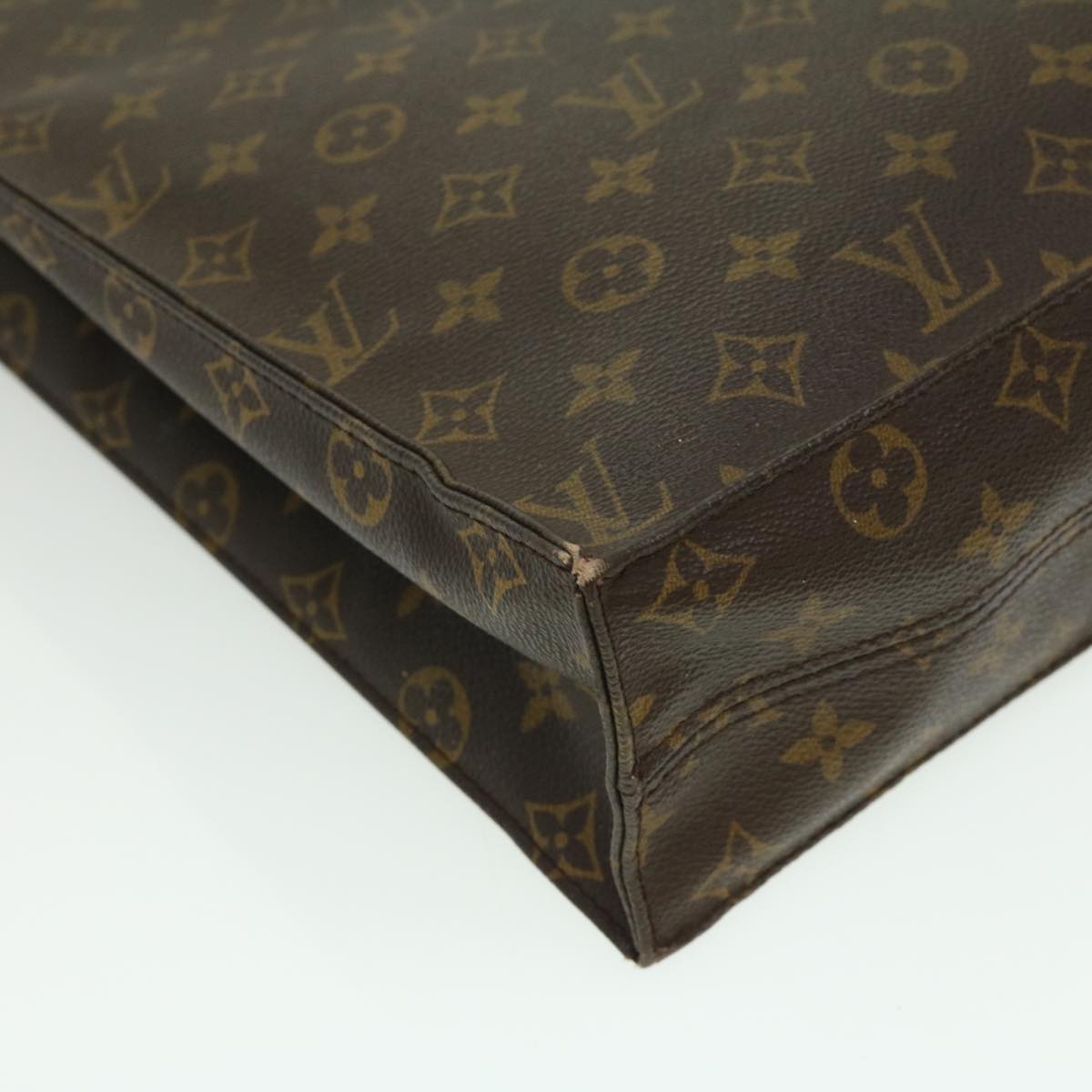 LOUIS VUITTON Monogram Sac Plat Hand Bag M51140 LV Auth rd3260