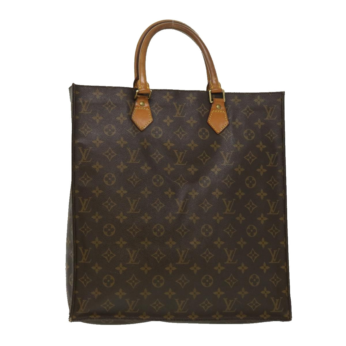 LOUIS VUITTON Monogram Sac Plat Hand Bag M51140 LV Auth rd3260