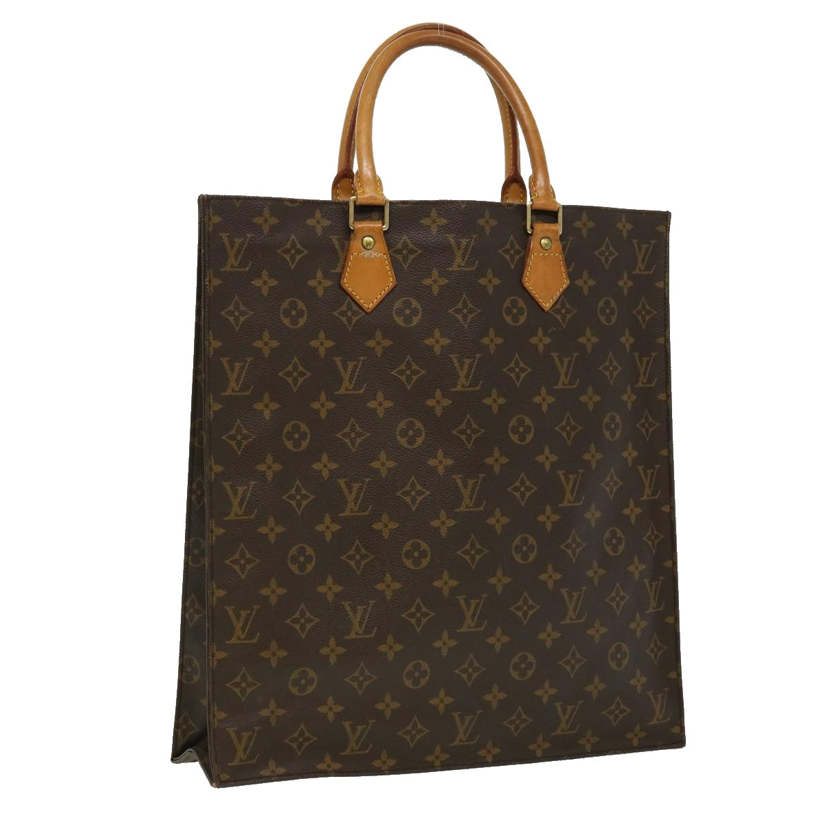 LOUIS VUITTON Monogram Sac Plat Hand Bag M51140 LV Auth rd3271