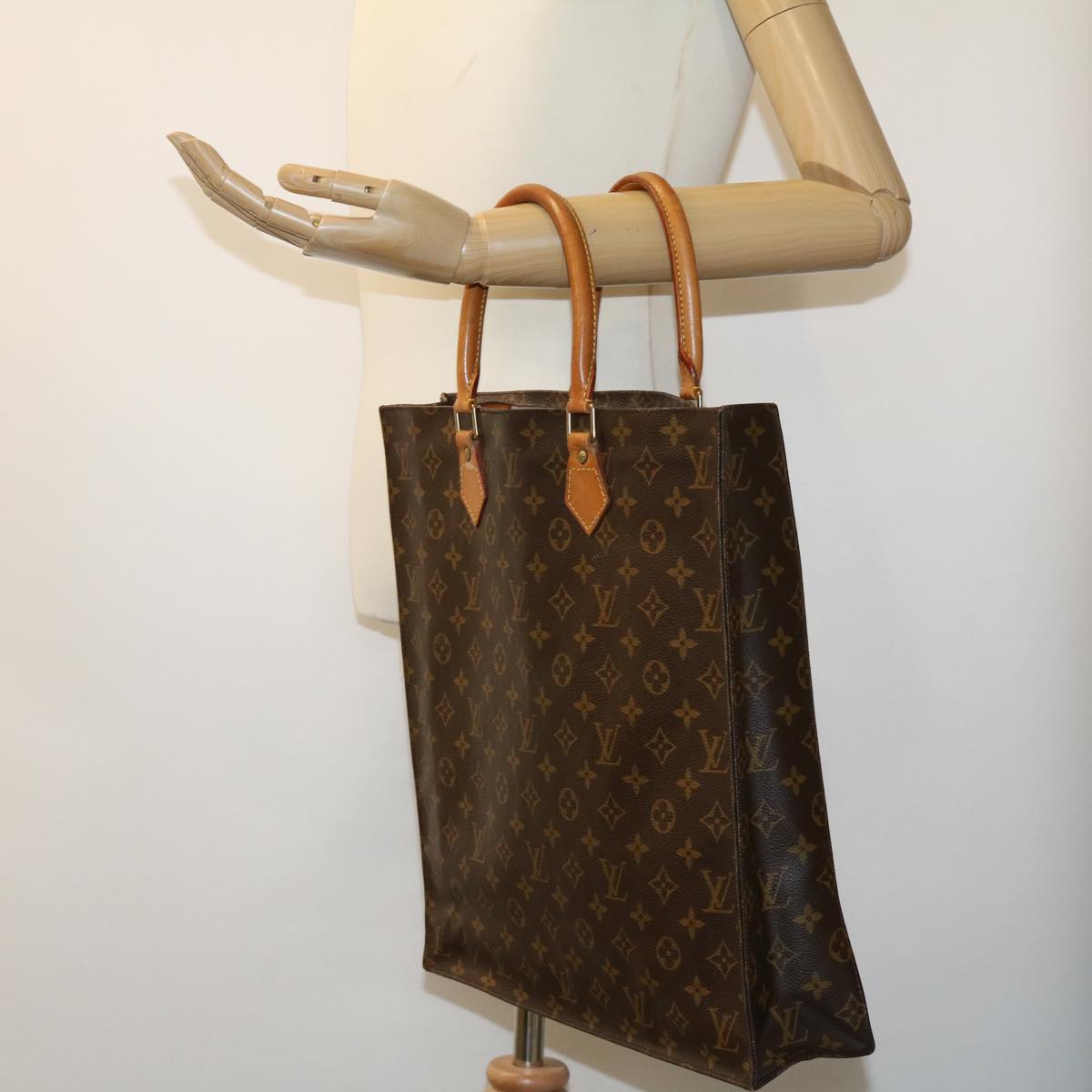 LOUIS VUITTON Monogram Sac Plat Hand Bag M51140 LV Auth rd3271