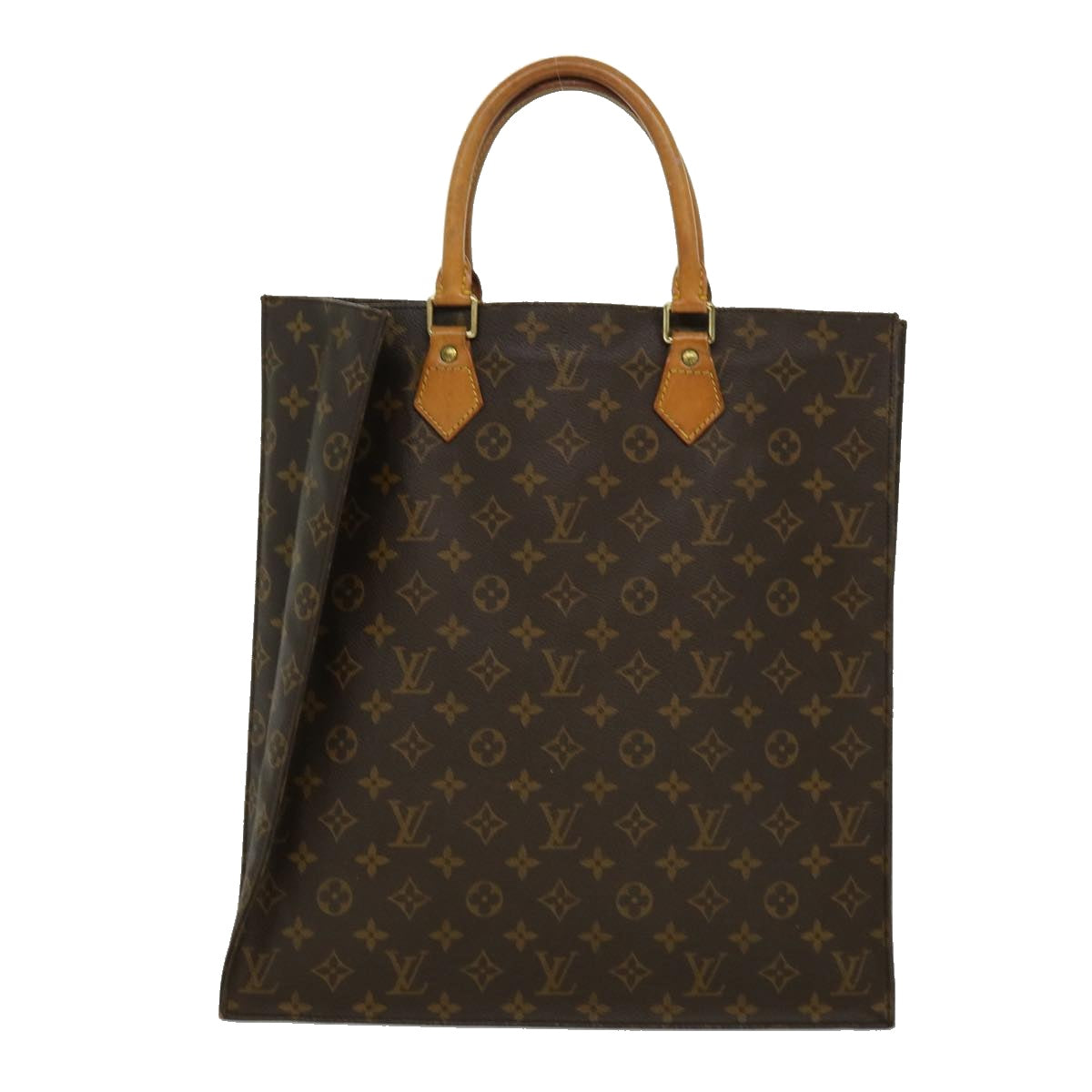 LOUIS VUITTON Monogram Sac Plat Hand Bag M51140 LV Auth rd3271