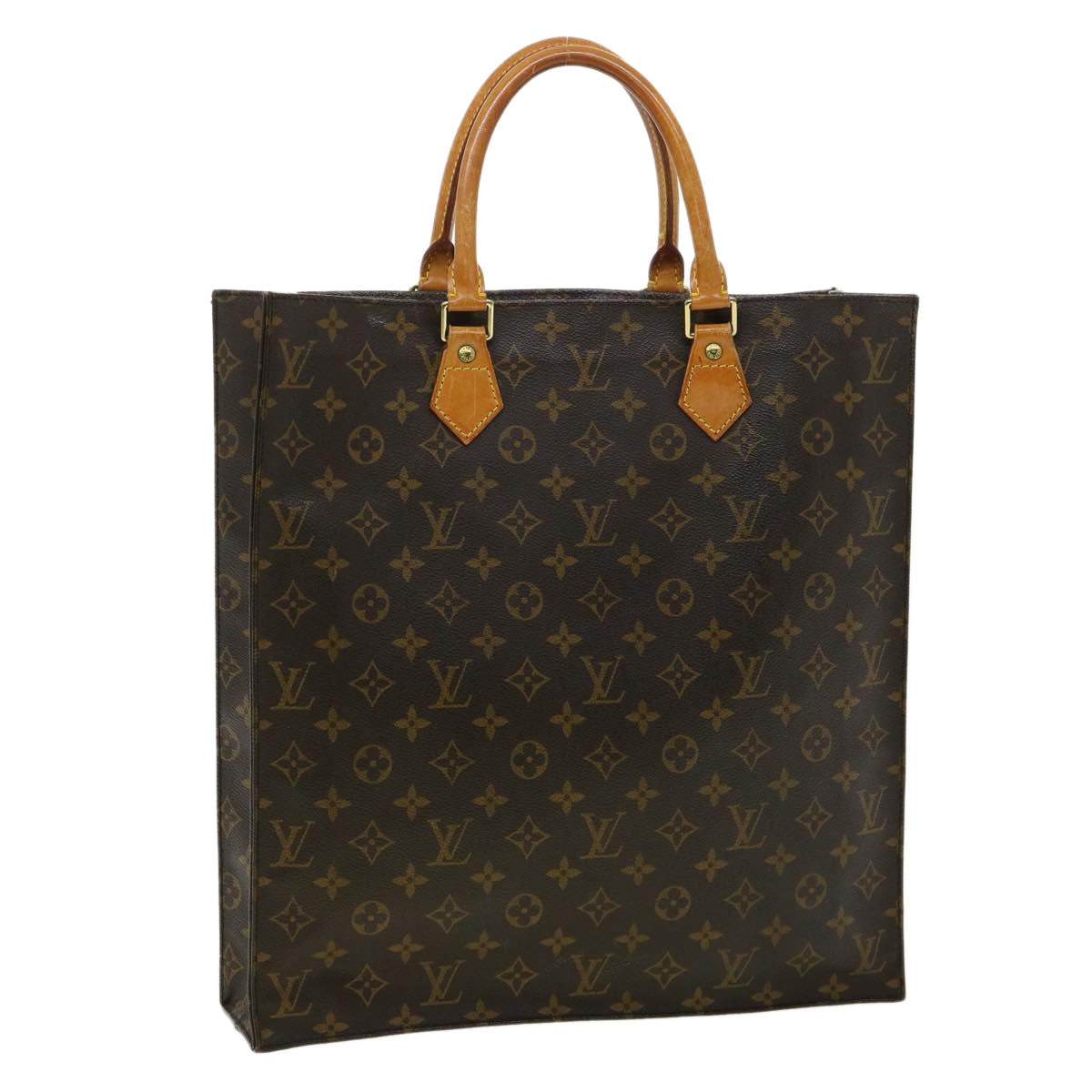 LOUIS VUITTON Monogram Sac Plat Hand Bag M51140 LV Auth rd3421