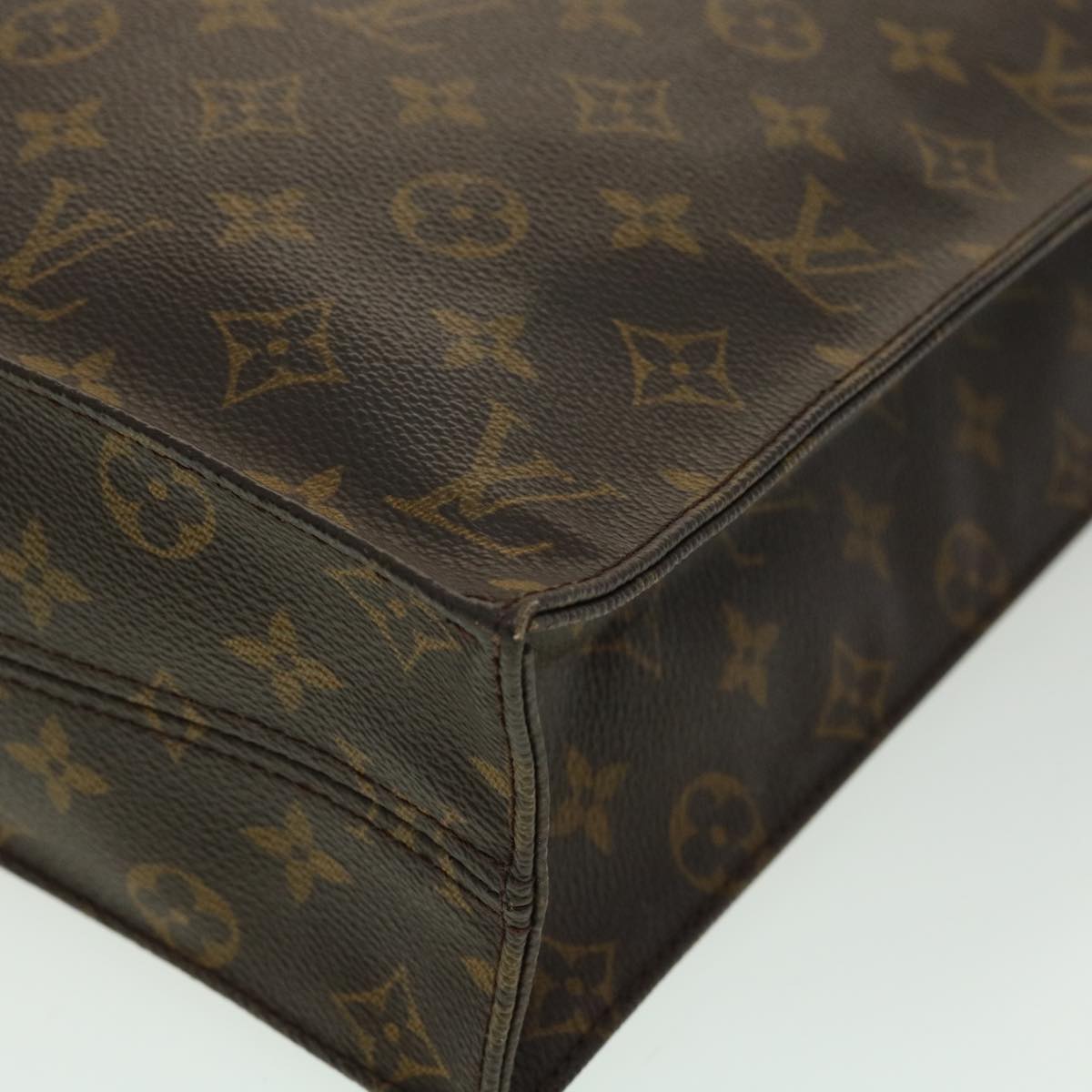 LOUIS VUITTON Monogram Sac Plat Hand Bag M51140 LV Auth rd3421