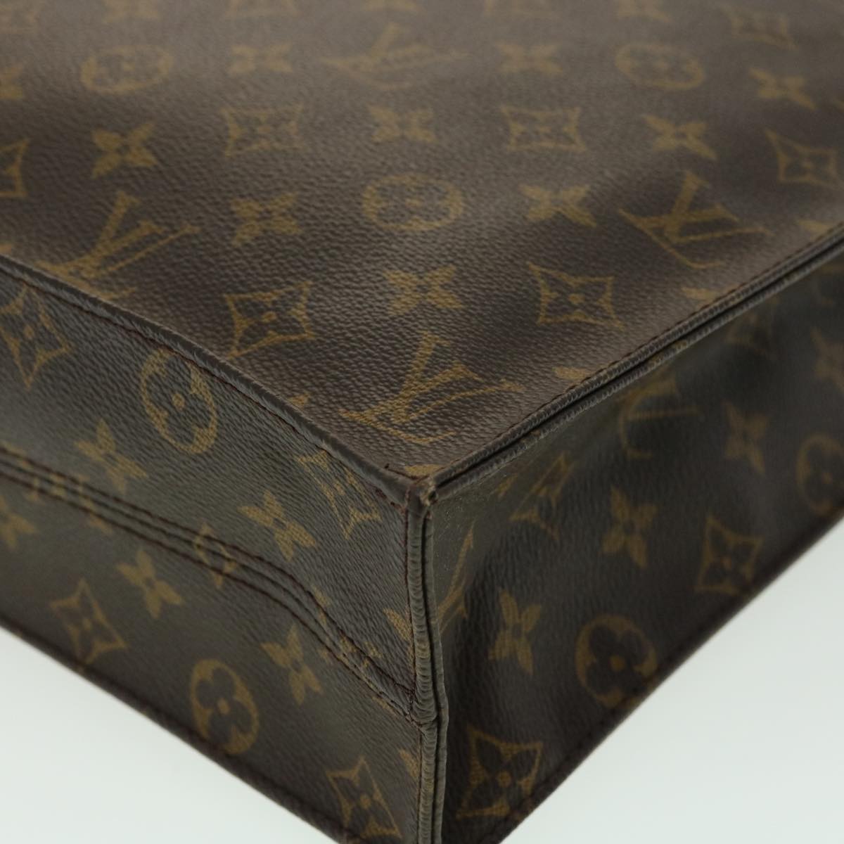 LOUIS VUITTON Monogram Sac Plat Hand Bag M51140 LV Auth rd3421