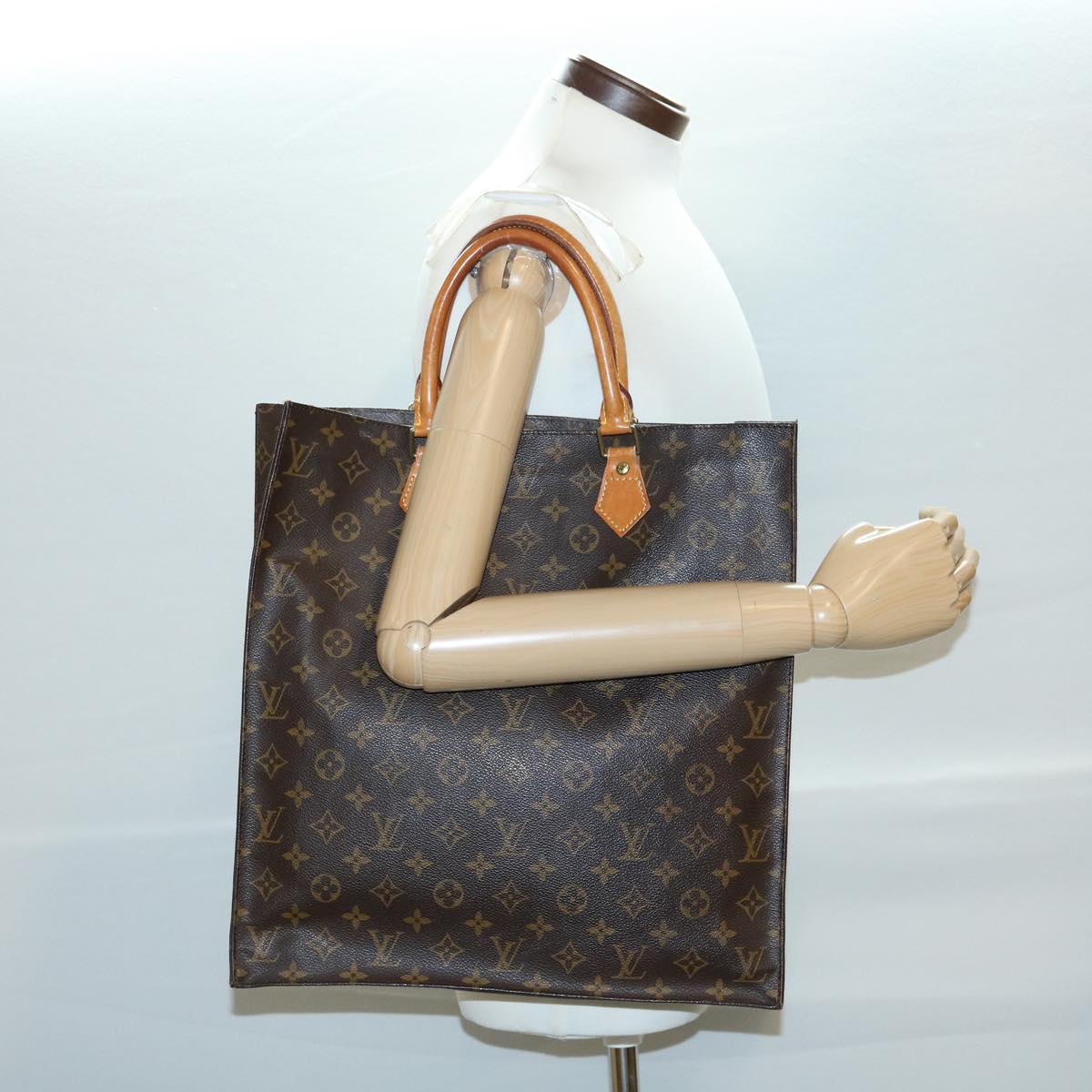 LOUIS VUITTON Monogram Sac Plat Hand Bag M51140 LV Auth rd3421