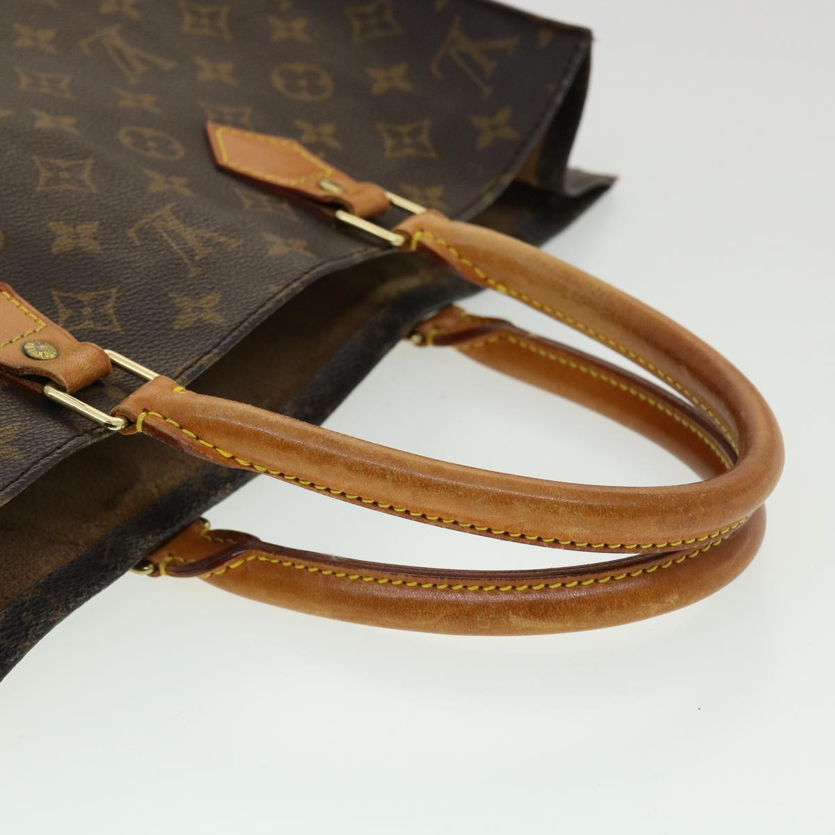 LOUIS VUITTON Monogram Sac Plat Hand Bag M51140 LV Auth rd3421