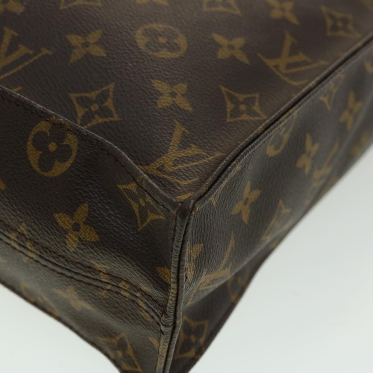 LOUIS VUITTON Monogram Sac Plat Hand Bag M51140 LV Auth rd3456