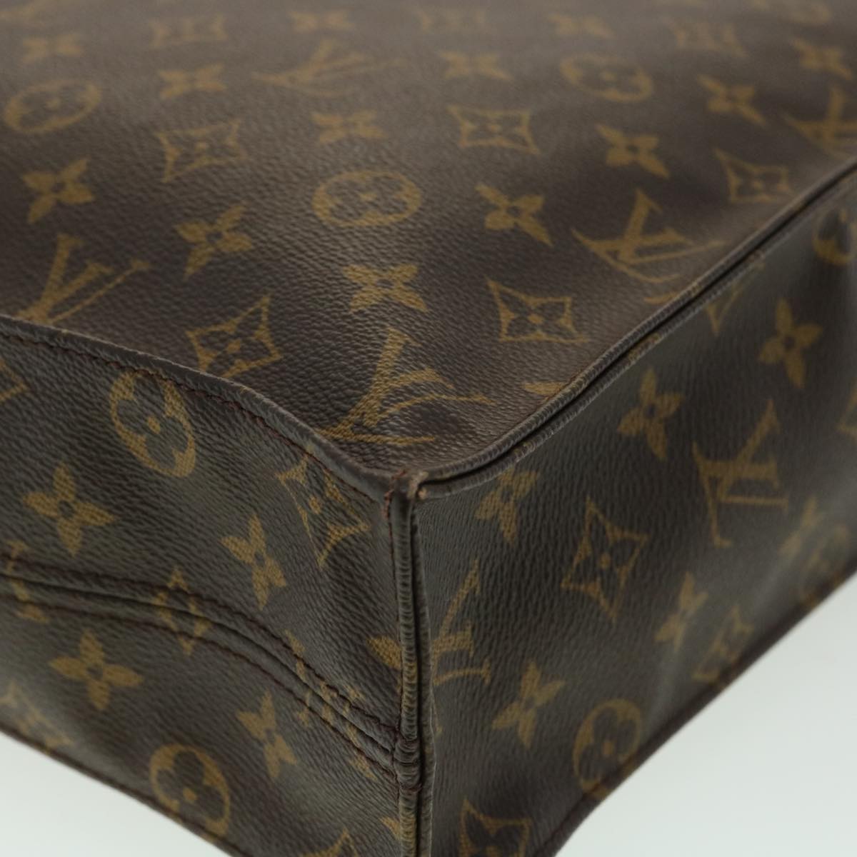 LOUIS VUITTON Monogram Sac Plat Hand Bag M51140 LV Auth rd3456