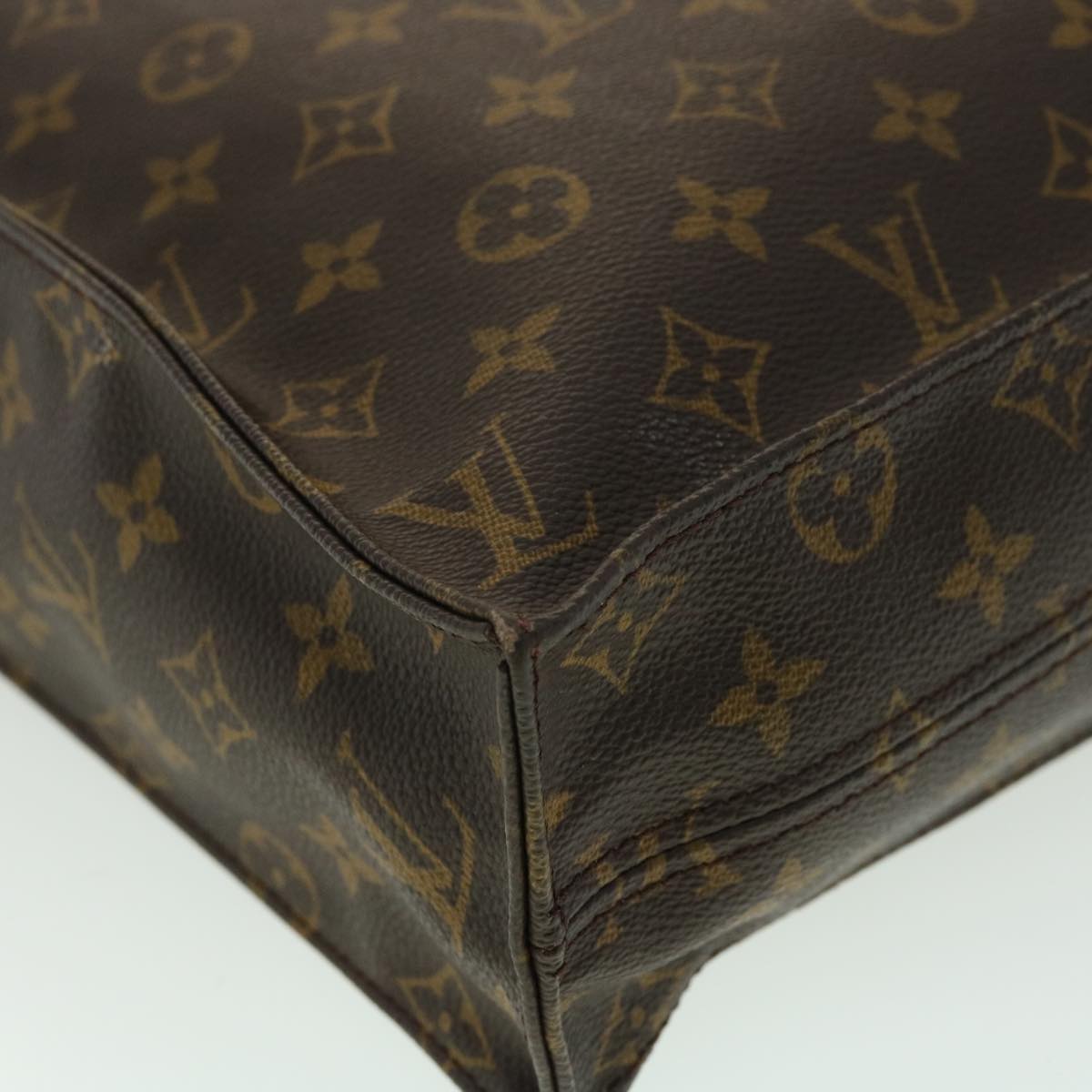 LOUIS VUITTON Monogram Sac Plat Hand Bag M51140 LV Auth rd3456