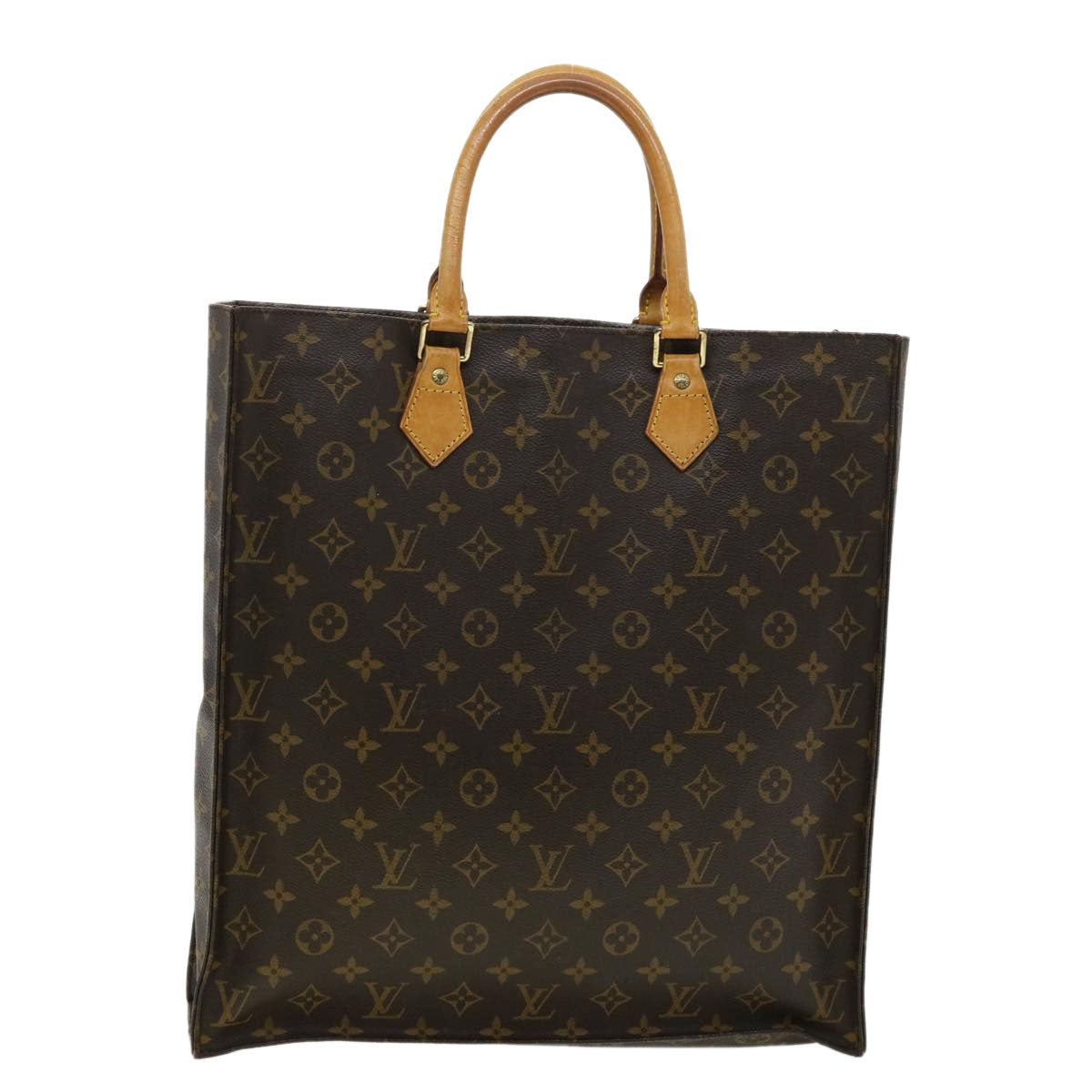 LOUIS VUITTON Monogram Sac Plat Hand Bag M51140 LV Auth rd3456