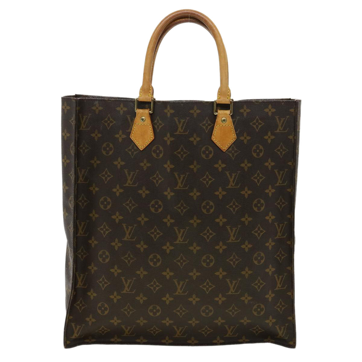 LOUIS VUITTON Monogram Sac Plat Hand Bag M51140 LV Auth rd3456 - 0