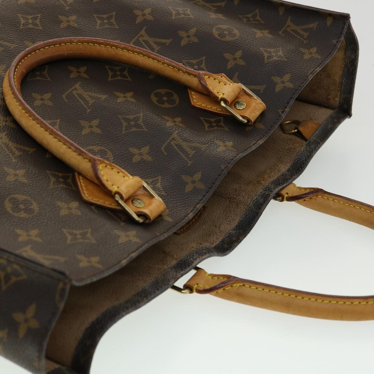 LOUIS VUITTON Monogram Sac Plat Hand Bag M51140 LV Auth rd3456