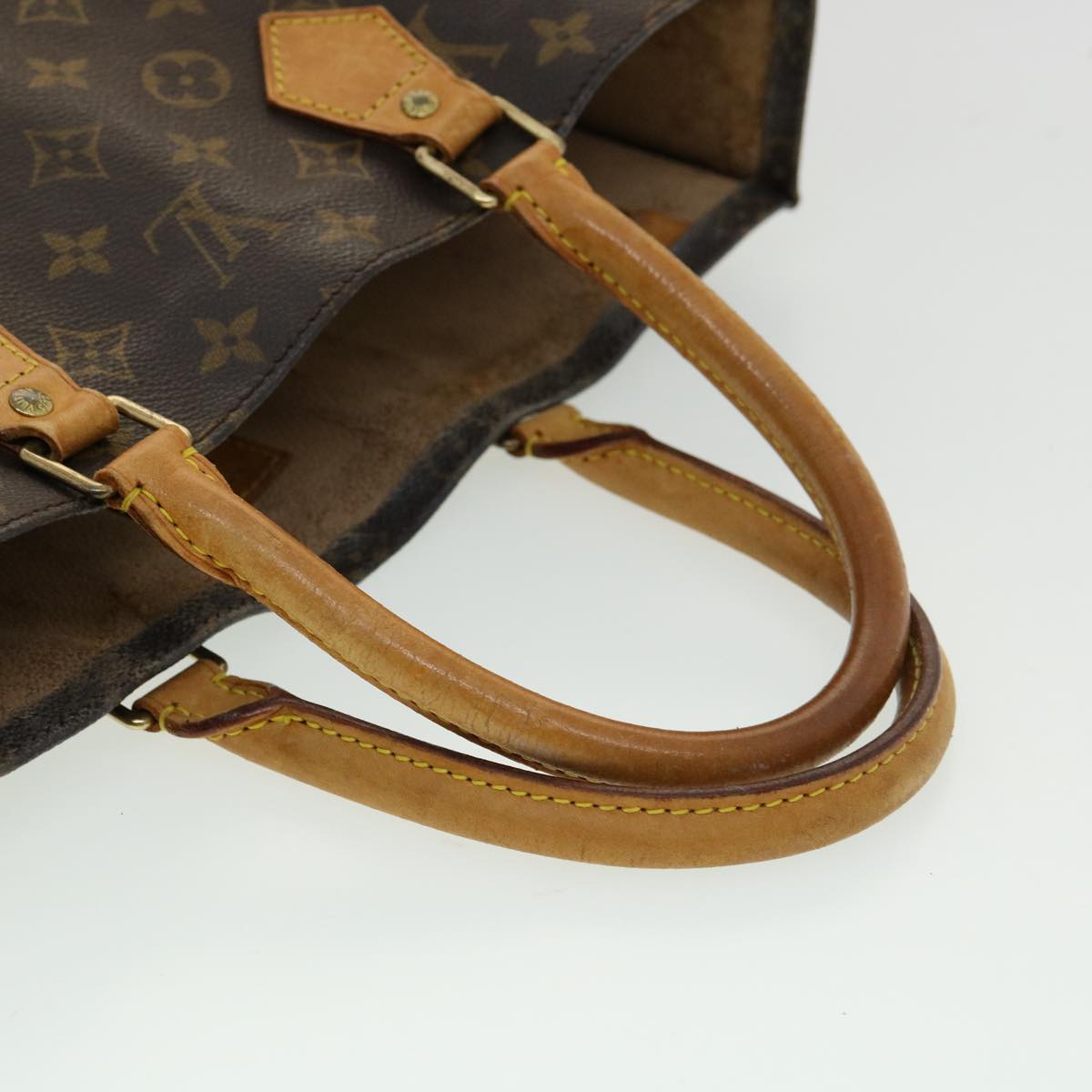 LOUIS VUITTON Monogram Sac Plat Hand Bag M51140 LV Auth rd3456